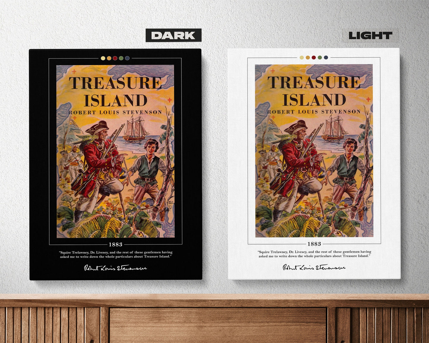 Treasure Island Book Cover Poster | Robert Louis Stevenson, Treasure Island Poster, Book Posters, Canvas Wall Art, Book Art, Book Lover Gift