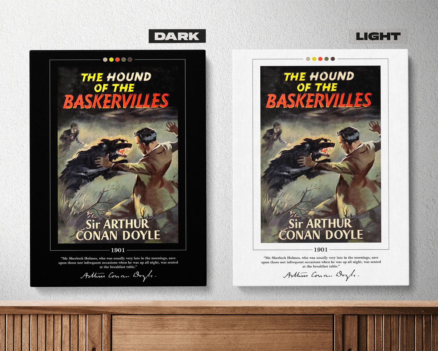 The Hound of the Baskervilles Book Cover Poster | Arthur Conan Doyle, Sherlock Holmes Poster, Hound of the Baskervilles Poster, Book Posters