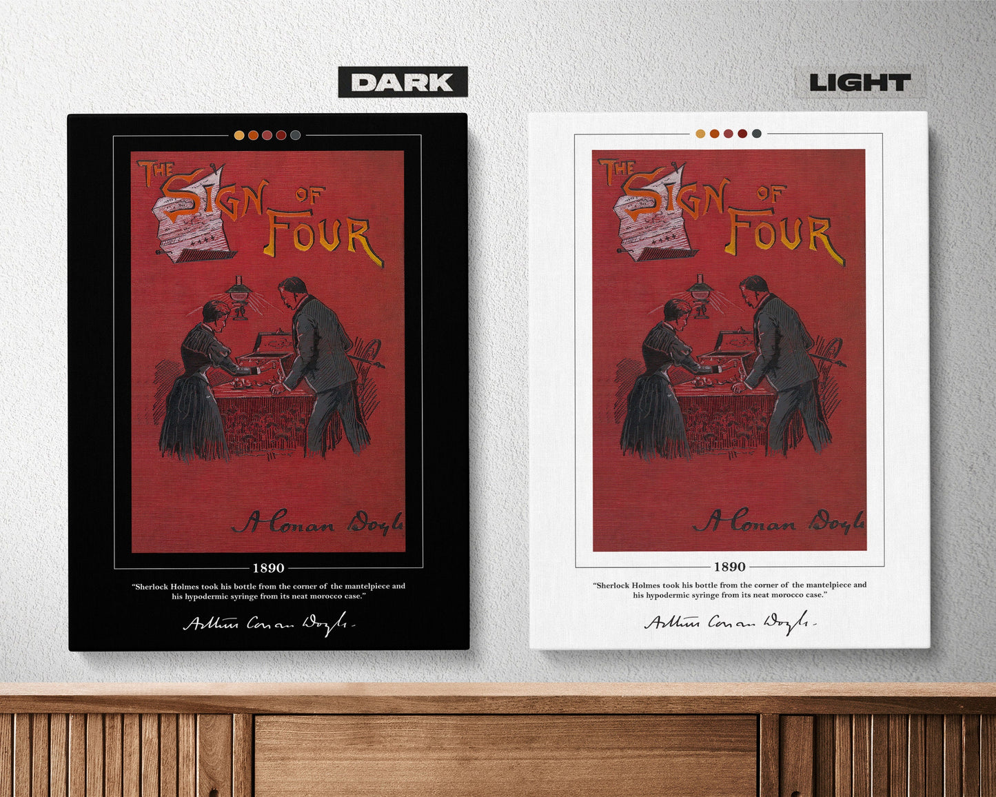 The Sign of the Four Book Cover Poster | Arthur Conan Doyle, Sherlock Holmes Poster, The Sign of the Four Poster, Book Posters, Canvas Print