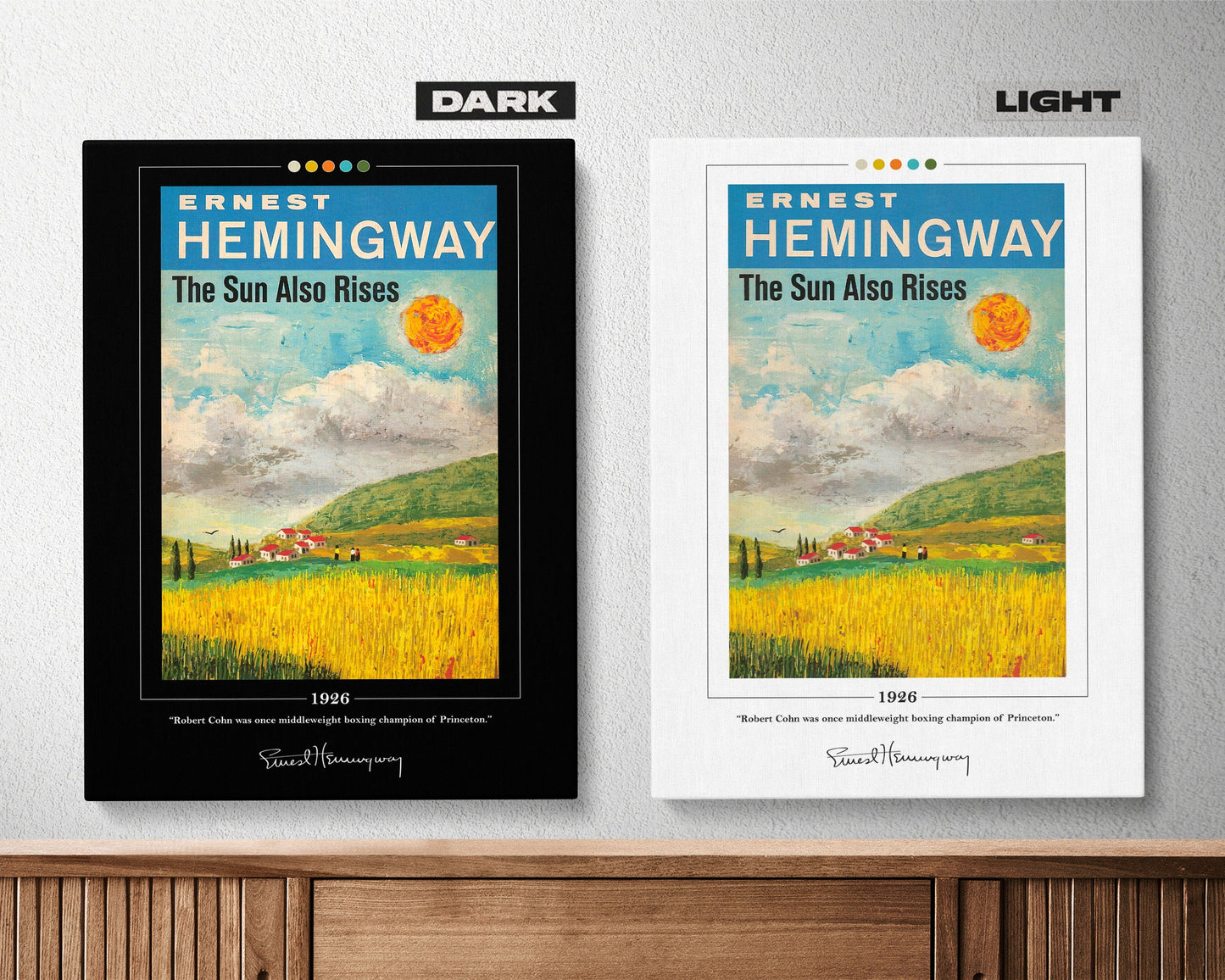 The Sun Also Rises Book Cover Poster | Ernest Hemingway, The Sun Also Rises Poster, Book Posters, Book Art, Canvas Wall Art, Book Lover Gift