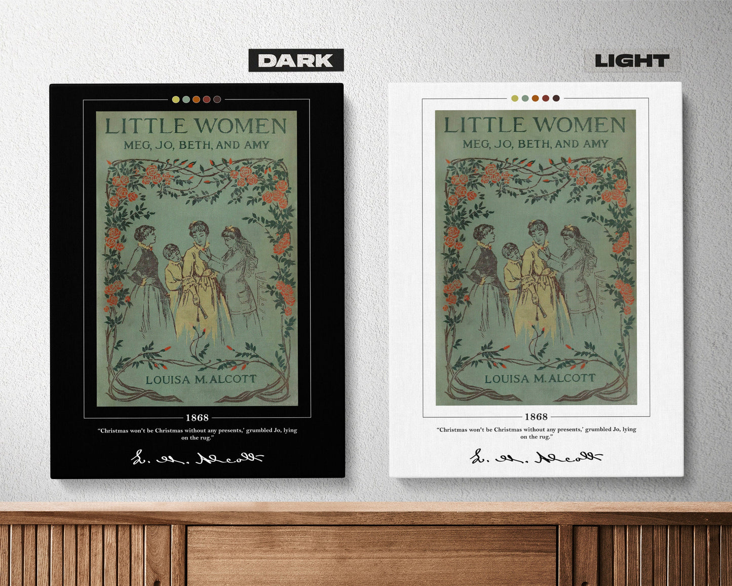 Little Women Book Cover Poster | Louisa May Alcott, Little Women Poster, Little Women Print, Book Posters, Canvas Wall Art, Book Lover Gift