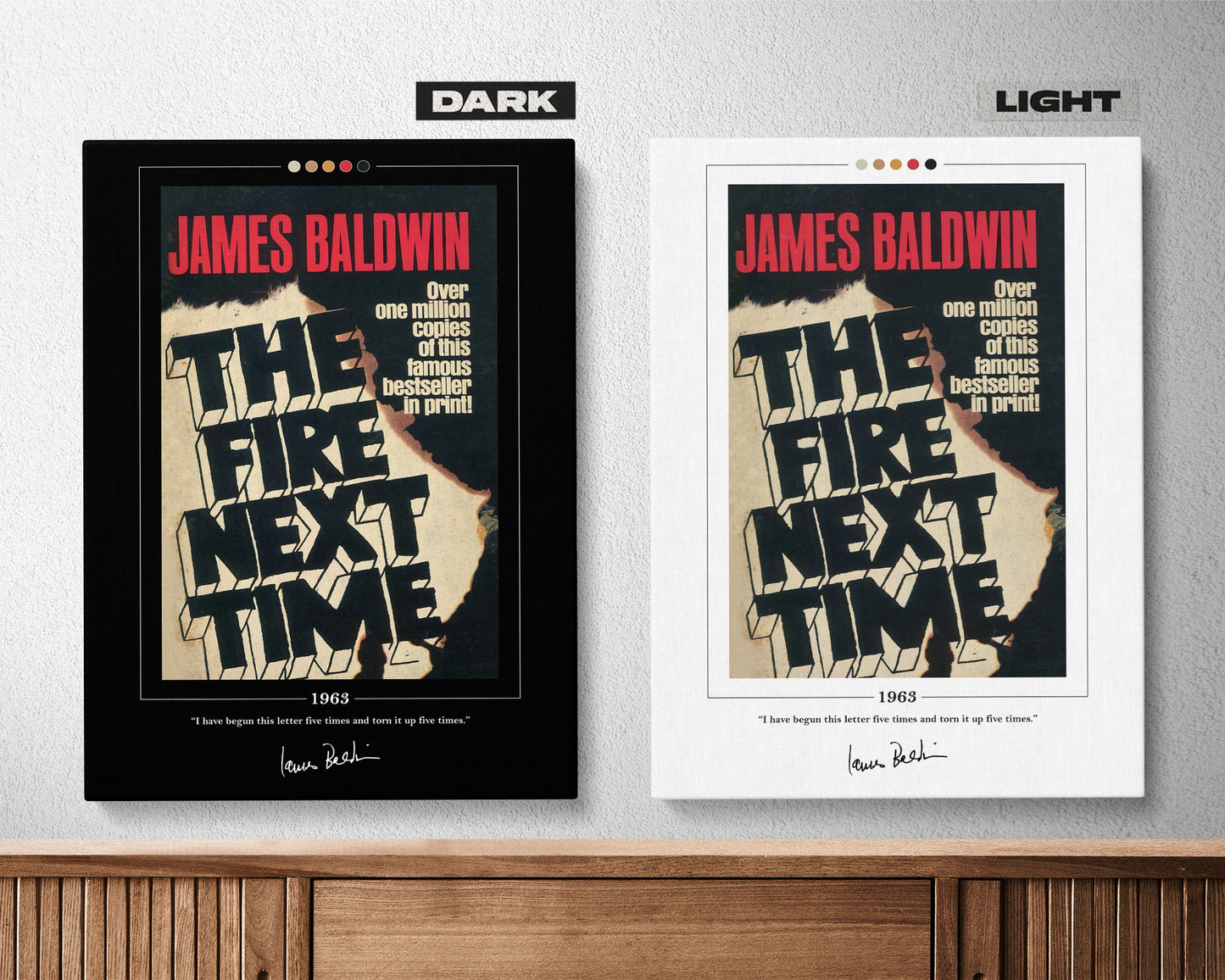 The Fire Next Time Book Cover Poster | James Baldwin, The Fire Next Time Poster, Book Posters, Canvas Wall Art, Book Art, Book Lover Gift