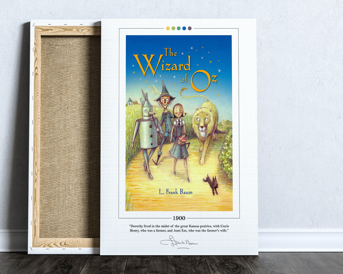 The Wizard of Oz Book Cover Poster | L. Frank Baum, Wizard of Oz Poster, Wizard of Oz Print, Book Posters, Canvas Wall Art, Book Lover Gift
