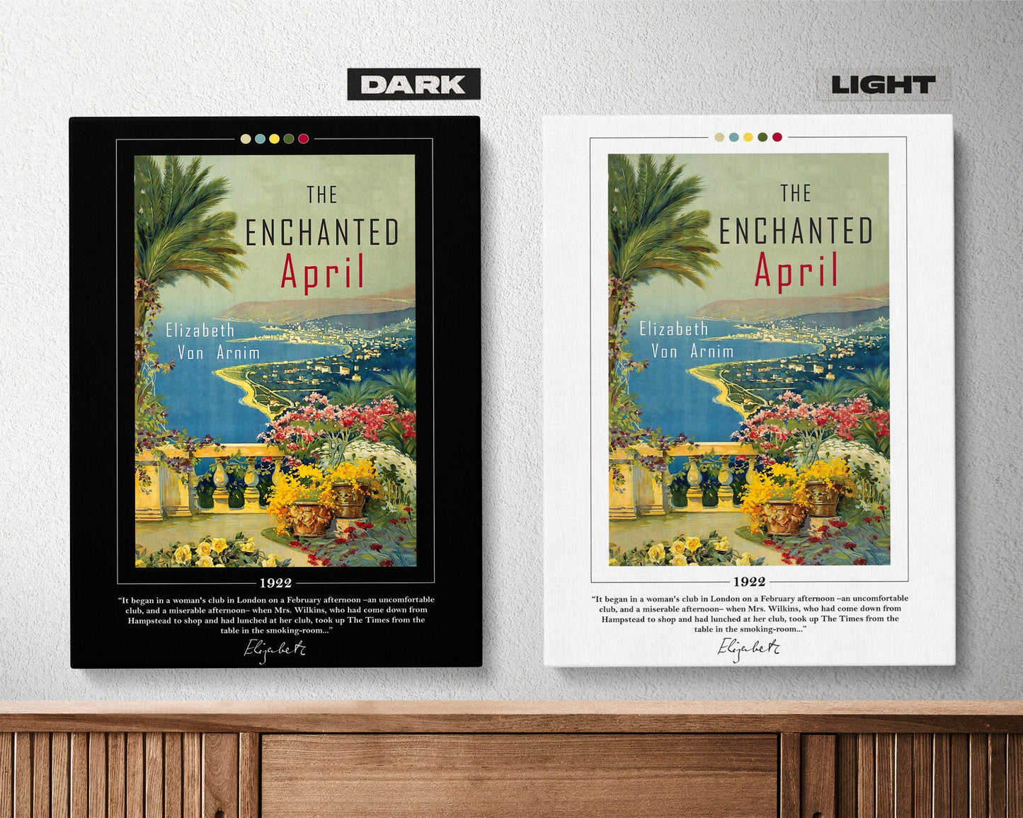The Enchanted April Book Cover Poster | Elizabeth von Arnim, The Enchanted April Poster, Book Posters, Canvas Wall Art, Book Lover Gift
