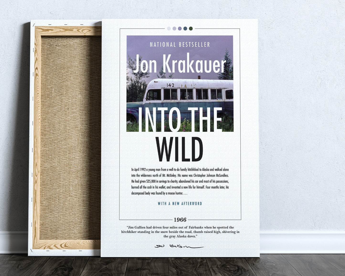 Into the Wild Book Cover Poster | Jon Krakauer, Into the Wild Poster, Into the Wild Print, Book Posters, Canvas Wall Art, Book Lover Gift