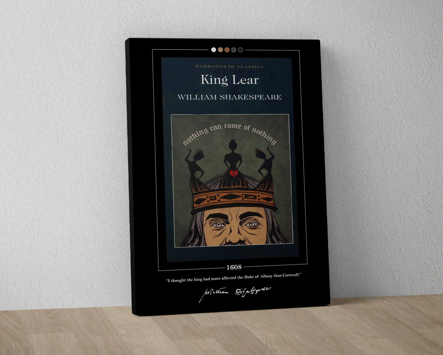 King Lear Book Cover Poster | William Shakespeare, King Lear Poster, King Lear Print, Book Posters, Canvas Print, Book Art, Book Lover Gift