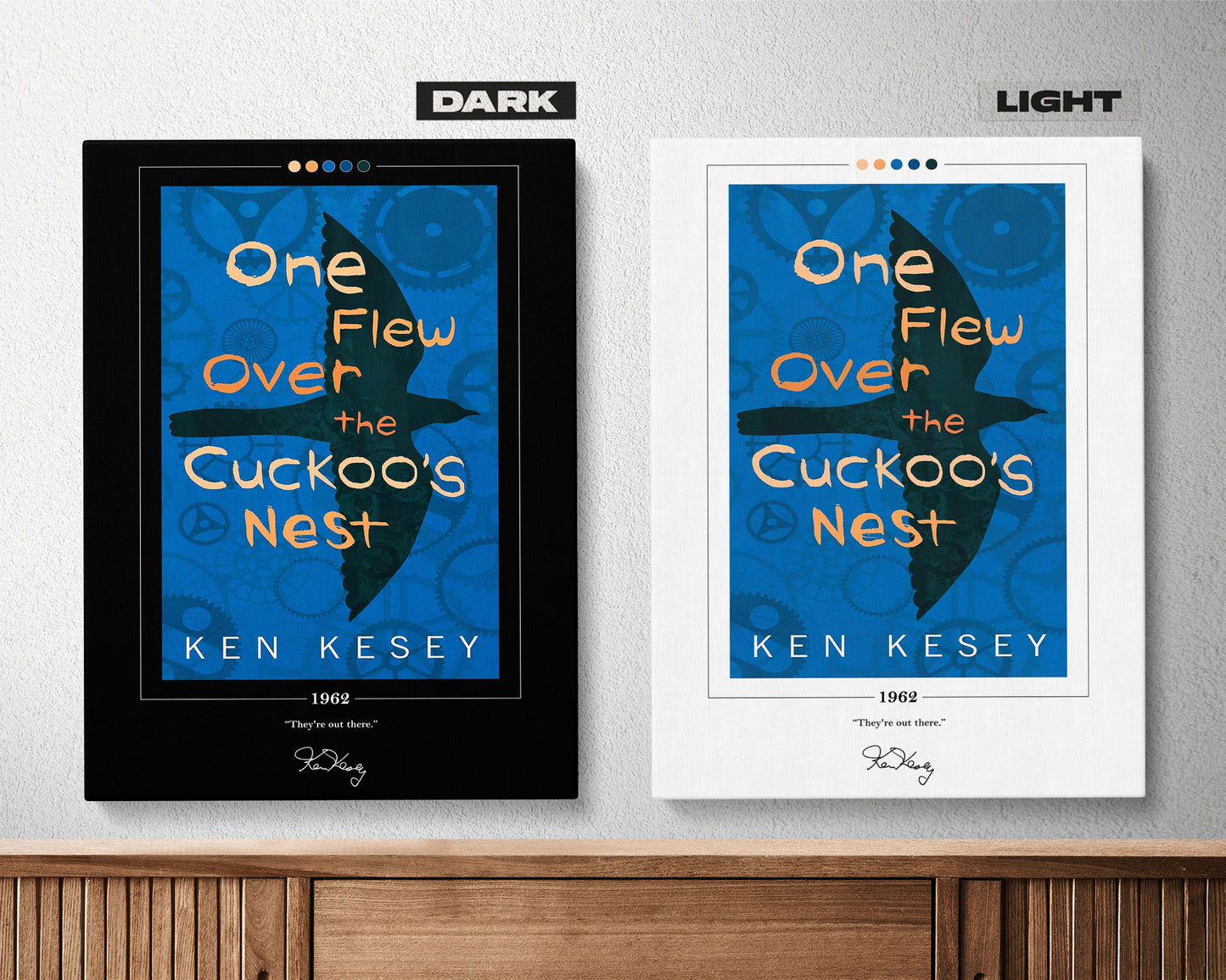 One Flew Over the Cuckoo's Nest Book Cover Poster | Ken Kesey, One Flew Over the Cuckoo's Nest Poster, Book Posters, Book Lover Gift