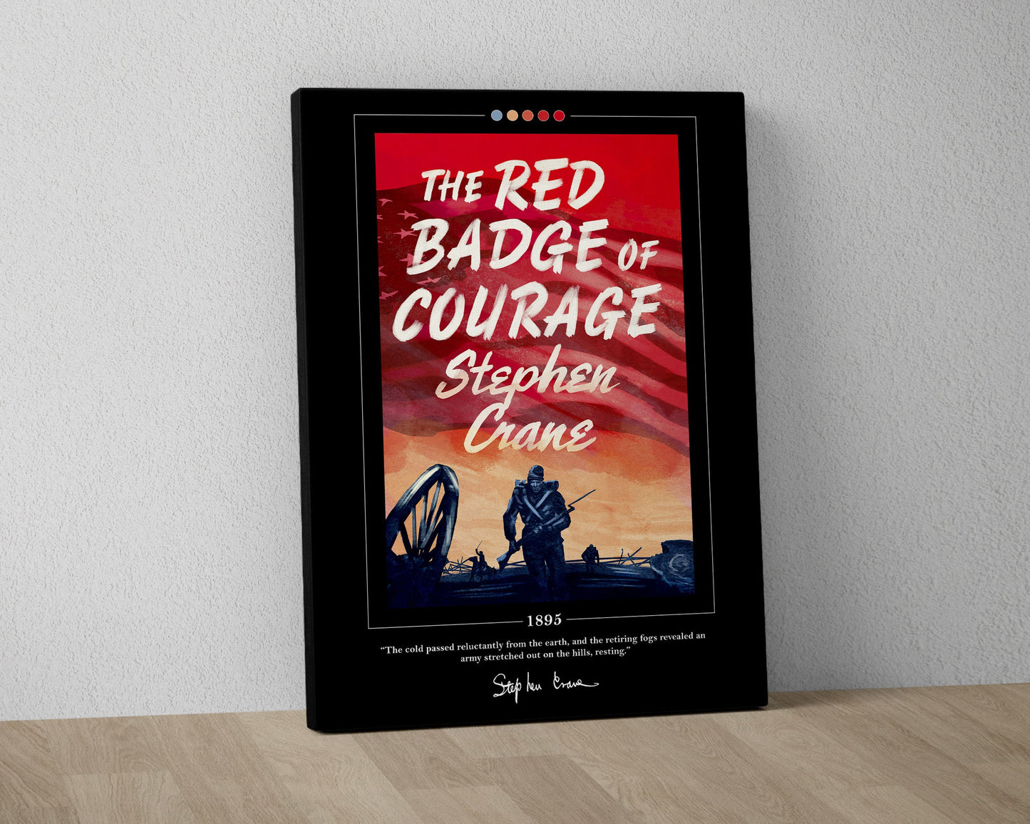 The Red Badge of Courage Book Cover Poster | Stephen Crane, The Red Badge of Courage Poster, Book Posters, Canvas Wall Art, Book Lover Gift