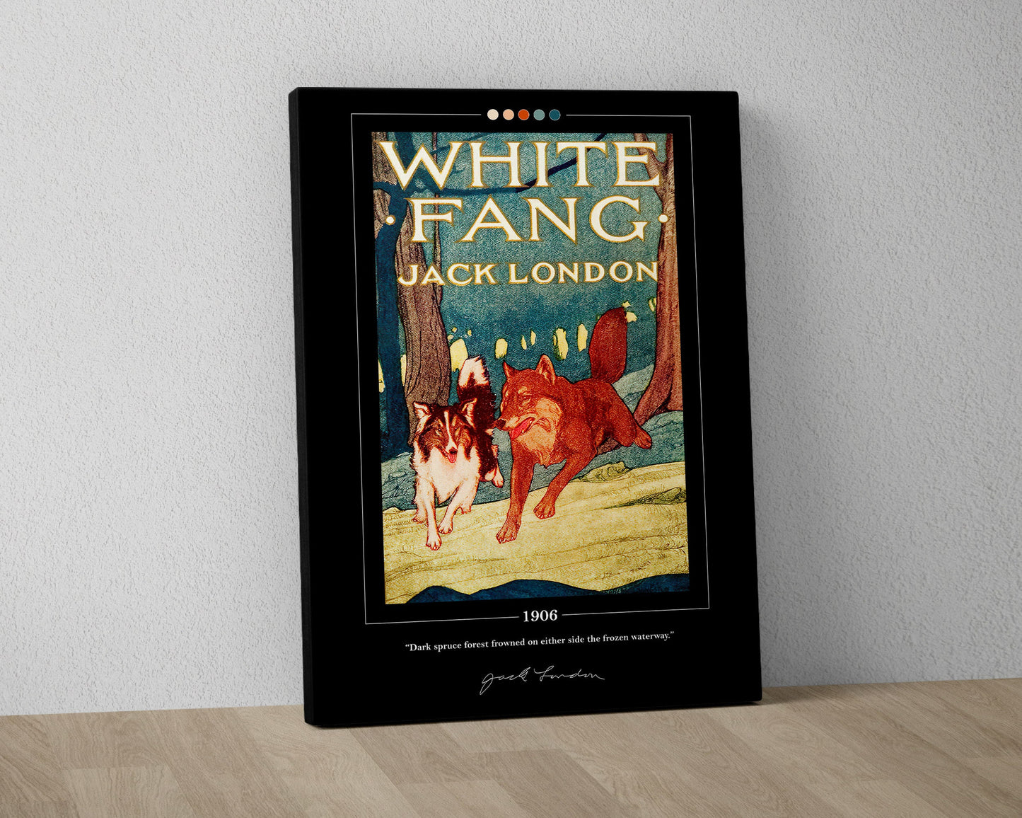 White Fang Book Cover Poster | Jack London, White Fang Poster, White Fang Print, Book Posters, Canvas Wall Art, Book Art, Book Lover Gift