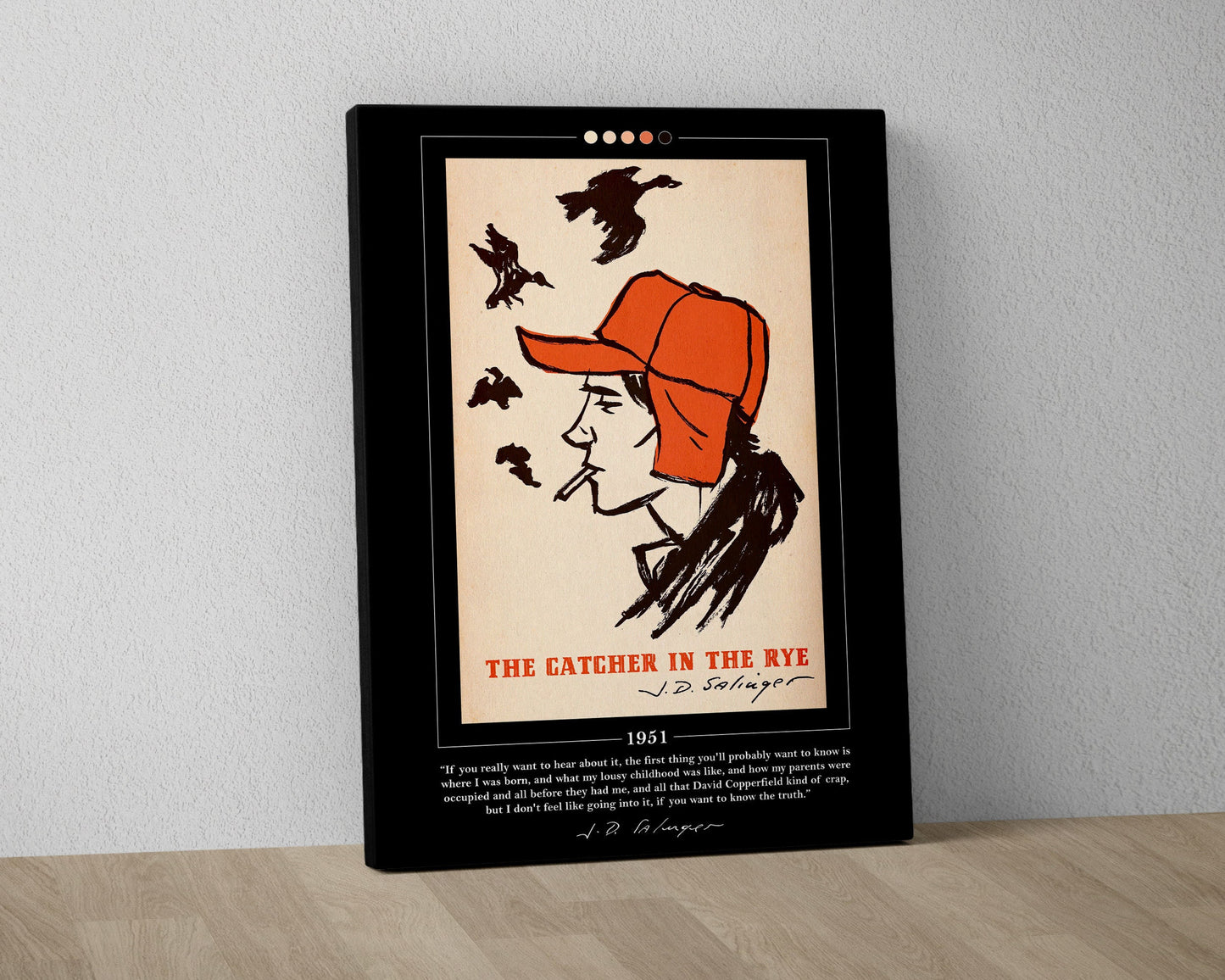 The Catcher in the Rye Book Cover Poster | J. D. Salinger, The Catcher in the Rye Poster, Book Posters, Canvas Wall Art, Book Lover Gift