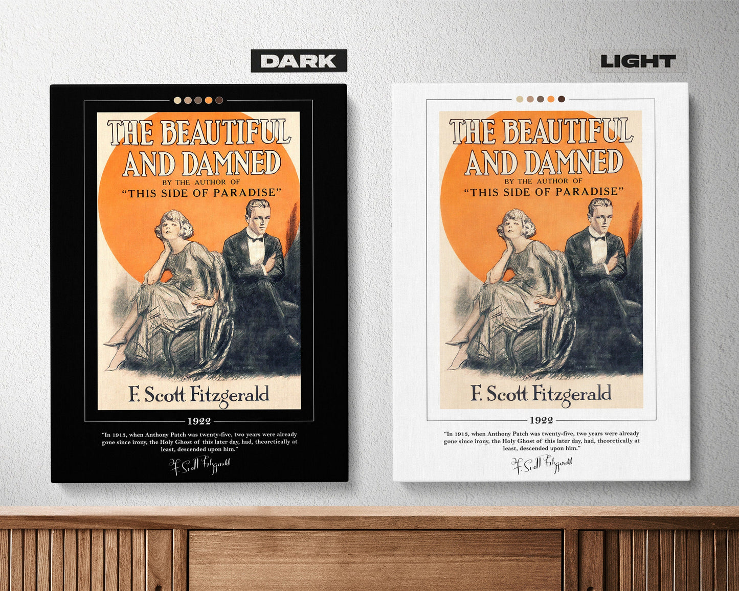 The Beautiful and Damned Book Cover Poster | F. Scott Fitzgerald, The Beautiful and Damned Poster, Book Posters, Canvas Print, Book Art