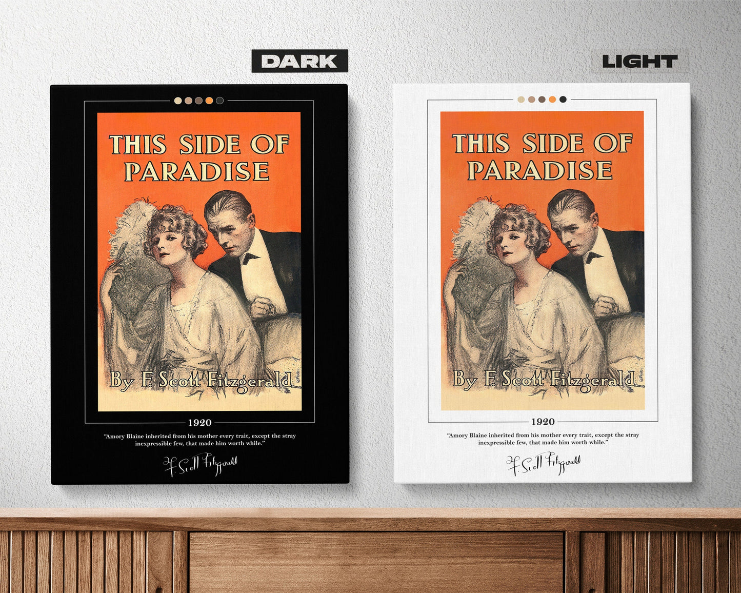 This Side of Paradise Book Cover Poster | F. Scott Fitzgerald, This Side of Paradise Poster, Book Posters, Canvas Print, Book Lover Gift