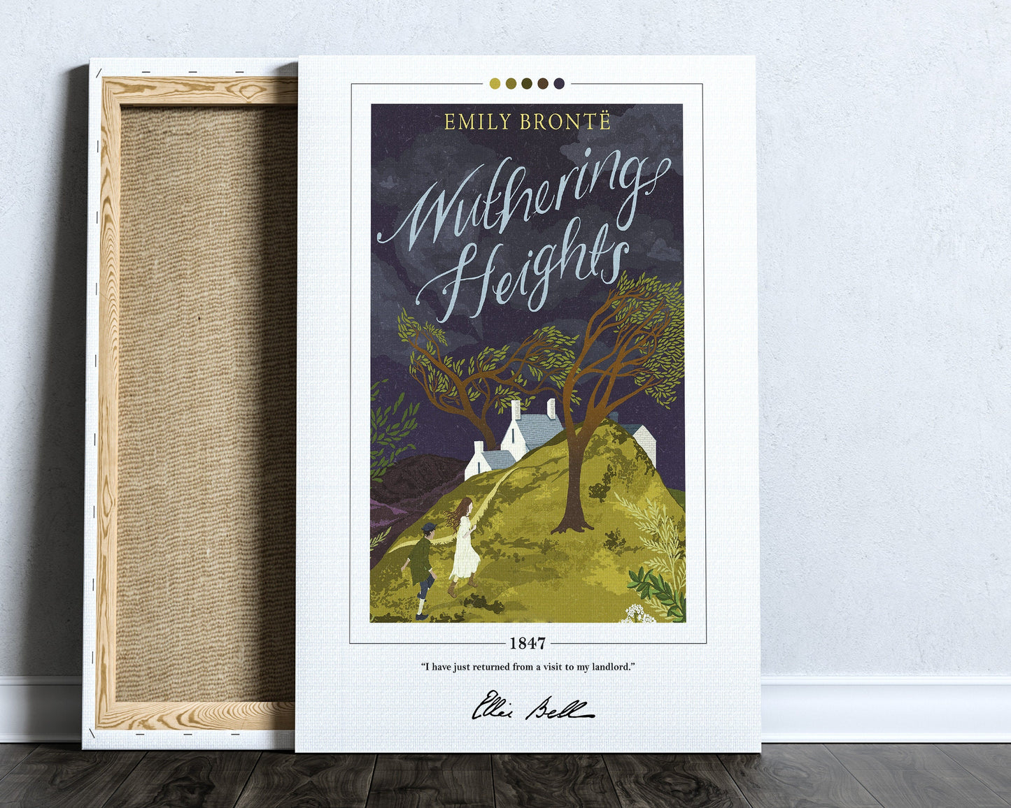 Wuthering Heights Book Cover Poster | Charlotte Bronte, Wuthering Heights Poster, Book Posters, Book Art, Canvas Wall Art, Book Lover Gift