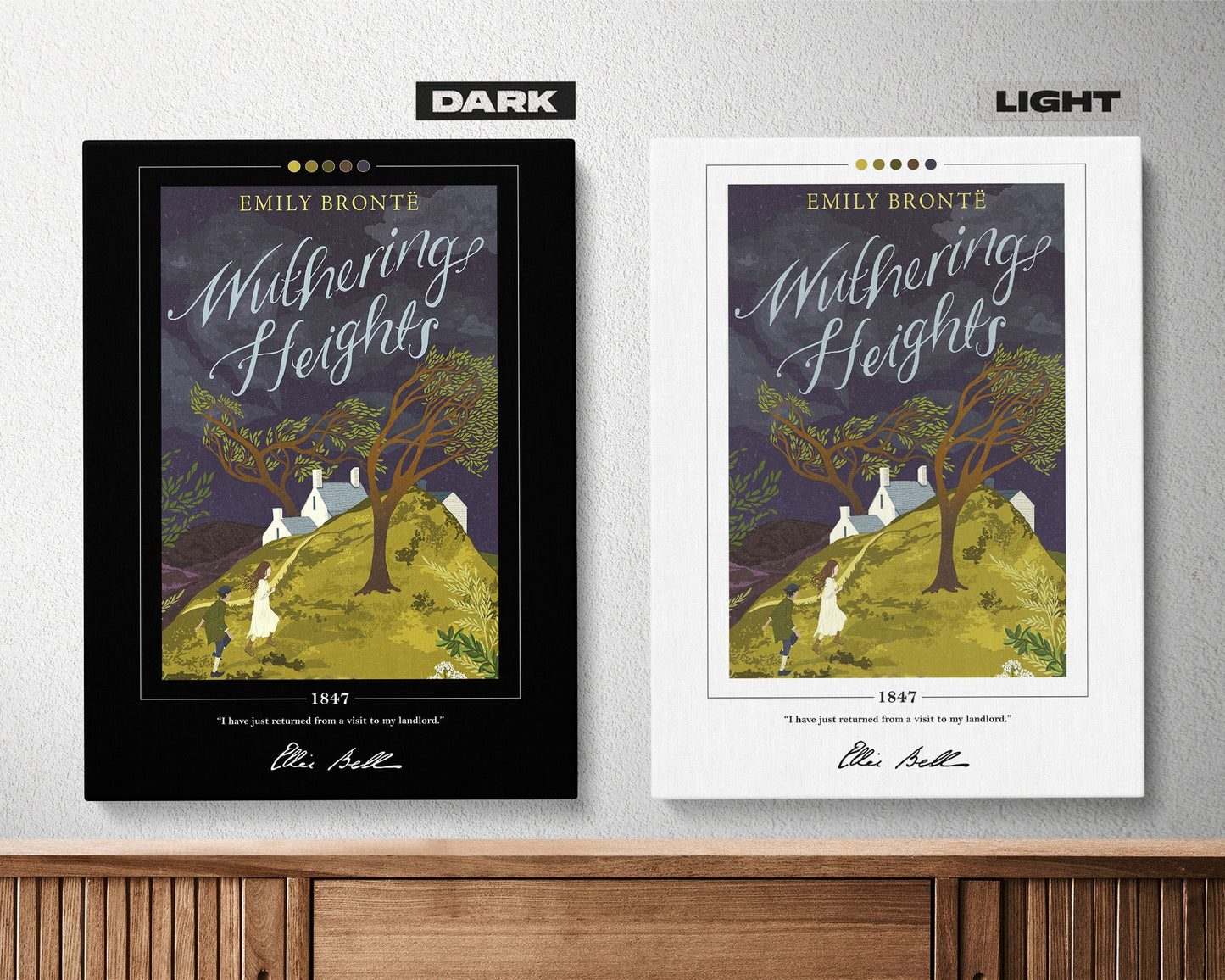 Wuthering Heights Book Cover Poster | Charlotte Bronte, Wuthering Heights Poster, Book Posters, Book Art, Canvas Wall Art, Book Lover Gift