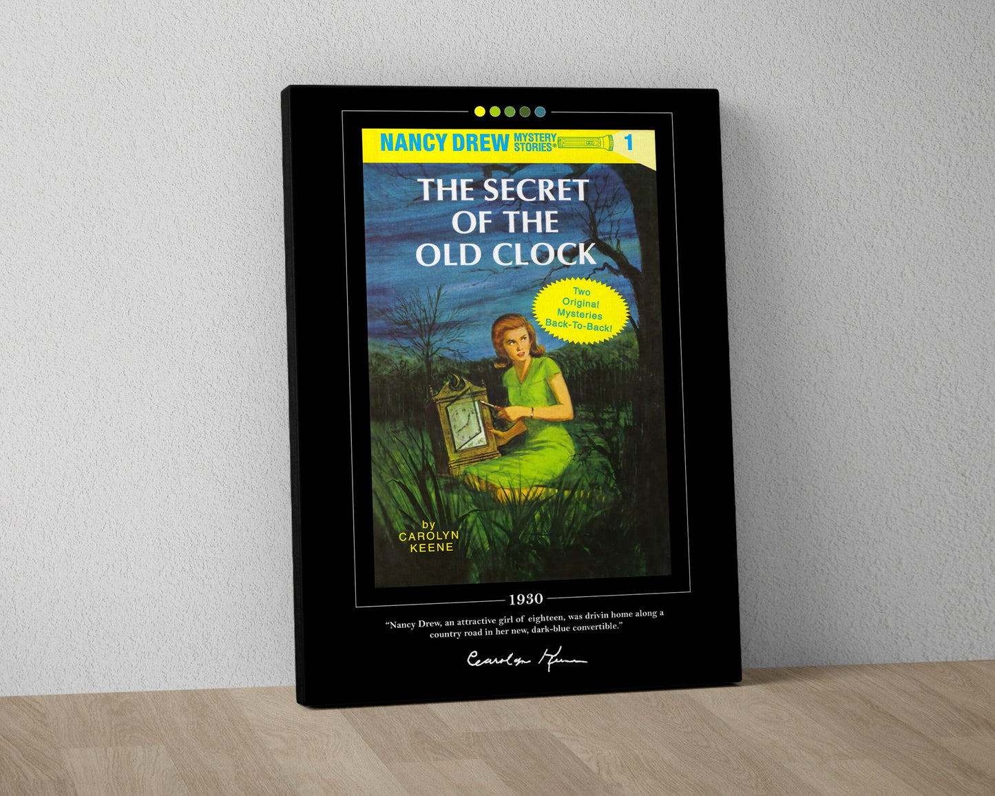 The Secret of the Old Clock Book Cover Poster | Carolyn Keene, The Secret of the Old Clock Poster, Book Posters, Book Art, Book Lover Gift