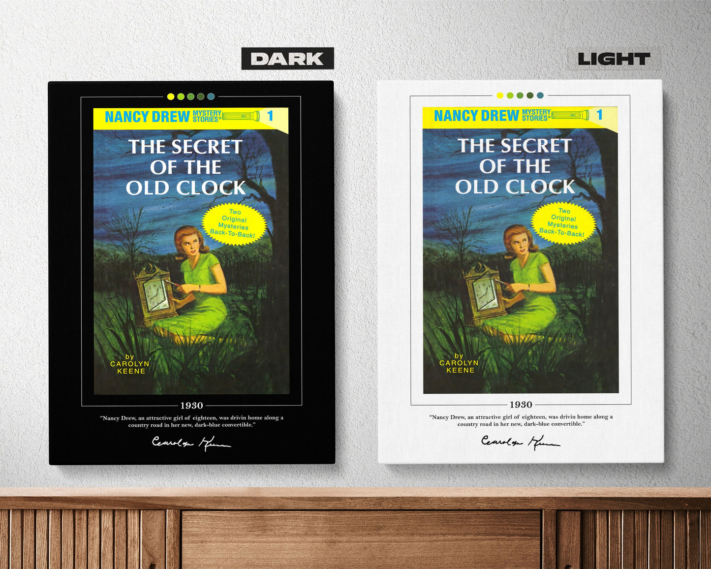The Secret of the Old Clock Book Cover Poster | Carolyn Keene, The Secret of the Old Clock Poster, Book Posters, Book Art, Book Lover Gift