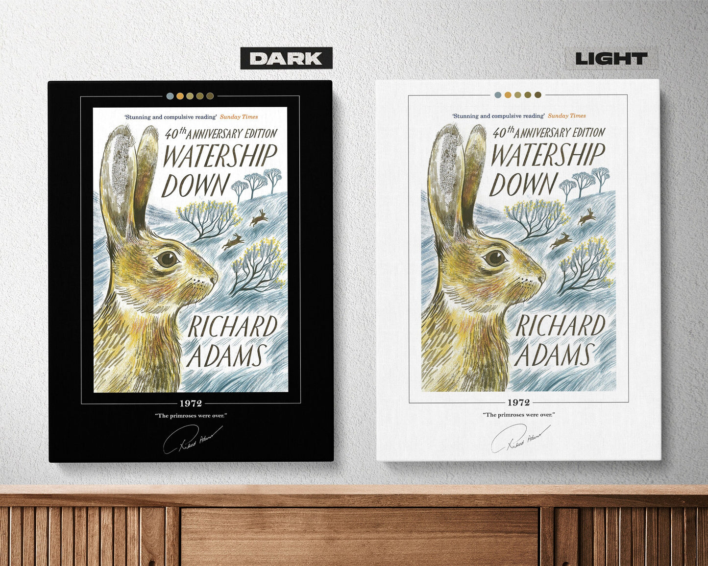 Watership Down Book Cover Poster | Richard Adams, Watership Down Poster, Book Posters, Book Art, Canvas Wall Art, Book Lover Gift