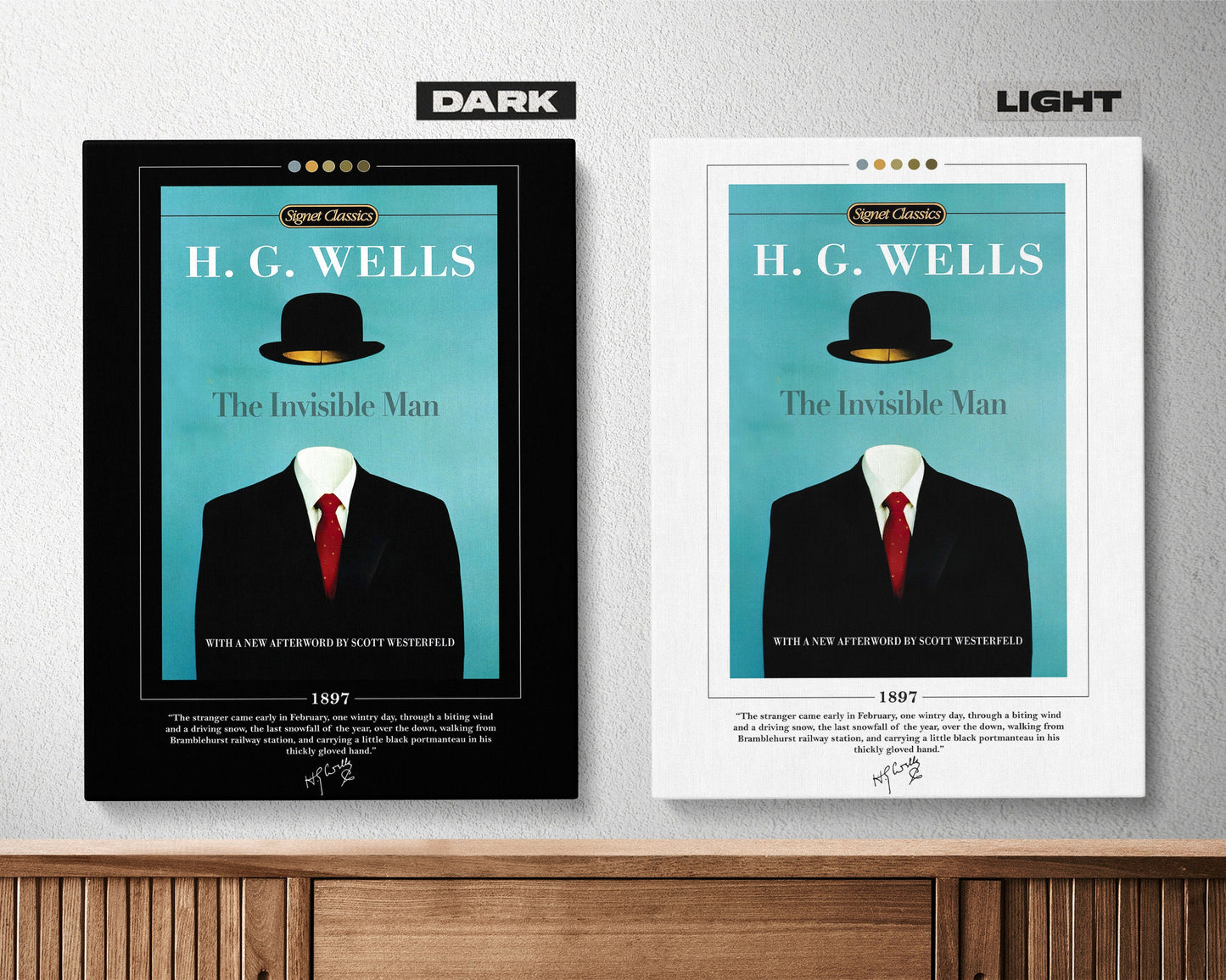 The Invisible Man Book Cover Poster | H. G. Wells, The Invisible Man Poster, Book Posters, Book Art, Canvas Wall Art, Book Lover Gift