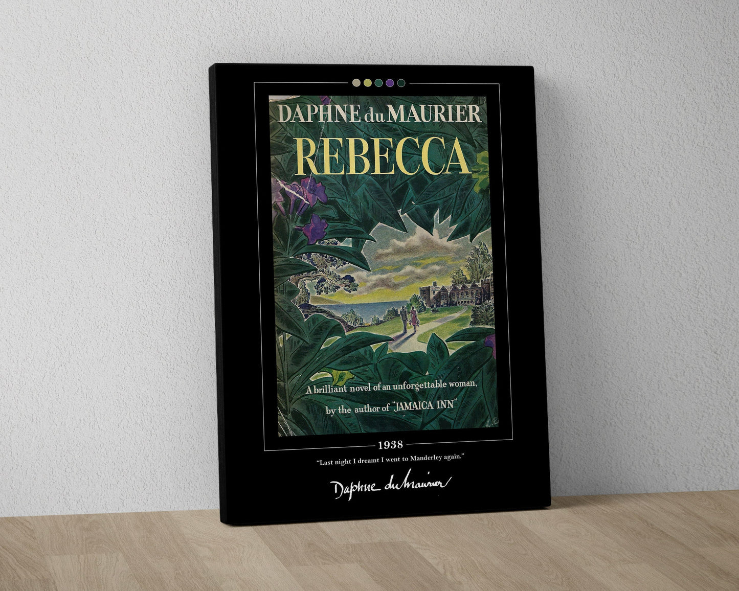 Rebecca Book Cover Poster | Daphne du Maurier, Rebecca Poster, Rebecca Print, Book Posters, Book Art, Canvas Wall Art, Book Lover Gift