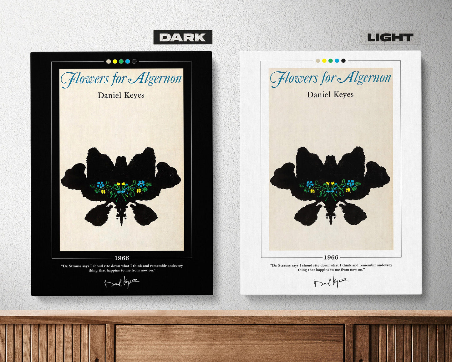 Flowers for Algernon Book Cover Poster | Daniel Keyes, Flowers for Algernon Poster, Book Posters, Canvas Wall Art, Book Art, Book Lover Gift