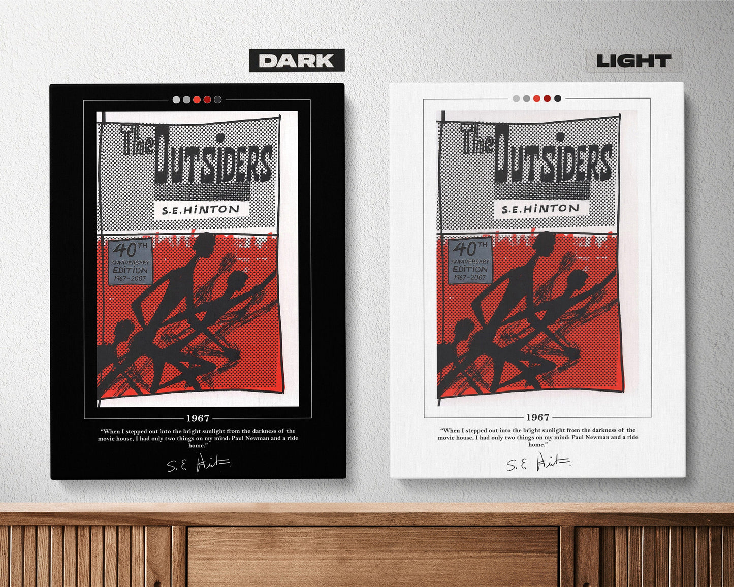 The Outsiders Book Cover Poster | S. E. Hinton, The Outsiders Poster, The Outsiders Print, Book Posters, Canvas Wall Art, Book Lover Gift