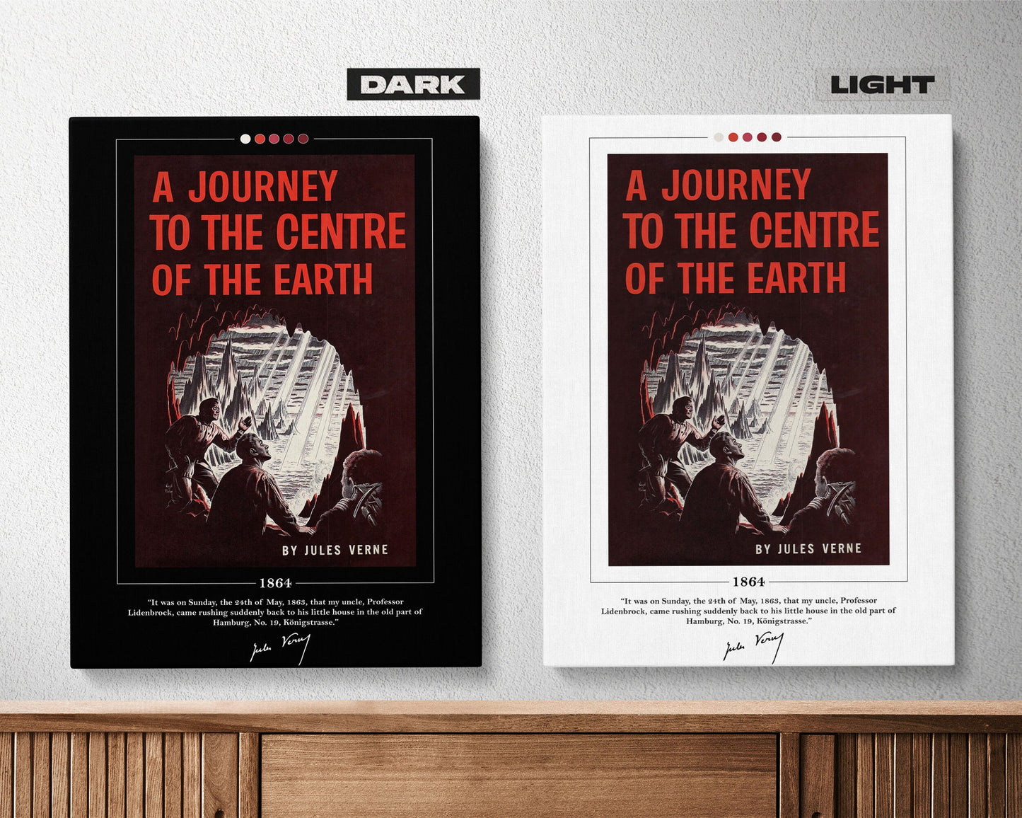 Journey to the Center of the Earth Book Cover Poster | Jules Verne, Journey to the Centre of the Earth Poster, Book Posters, Canvas Print