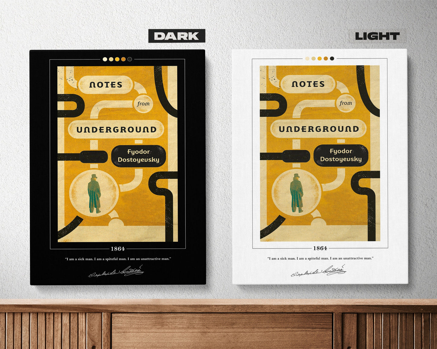 Notes from Underground Book Cover Poster | Fyodor Dostoevsky, Notes from Underground Poster, Notes from Underground Print, Book Posters