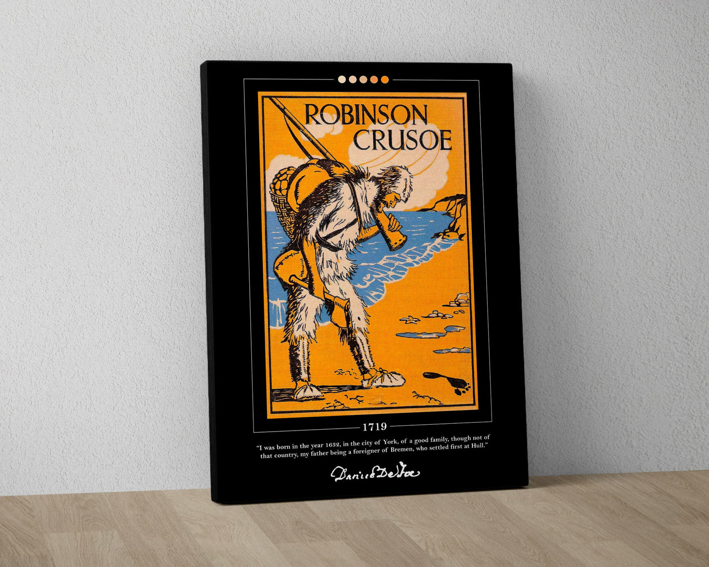 Robinson Crusoe Book Cover Poster | Daniel Defoe, Robinson Crusoe Poster, Robinson Crusoe Print, Book Posters, Canvas Print, Book Lover Gift