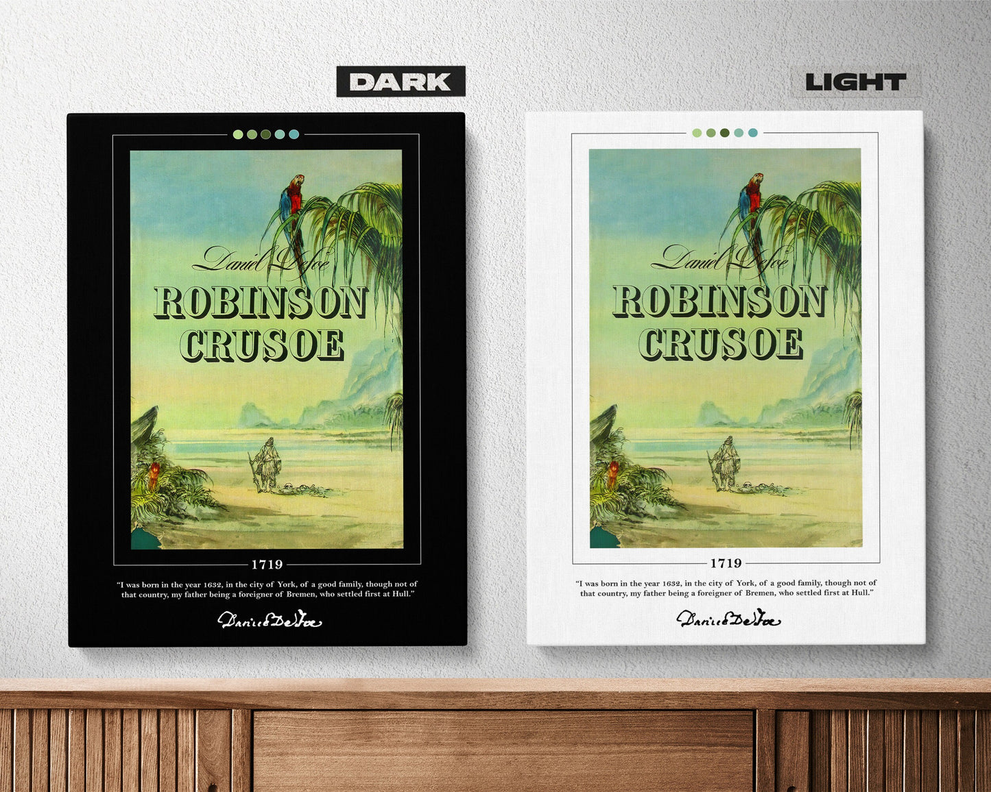 Robinson Crusoe Book Cover Poster | Daniel Defoe, Robinson Crusoe Poster, Robinson Crusoe Print, Book Posters, Canvas Wall Art, Book Art