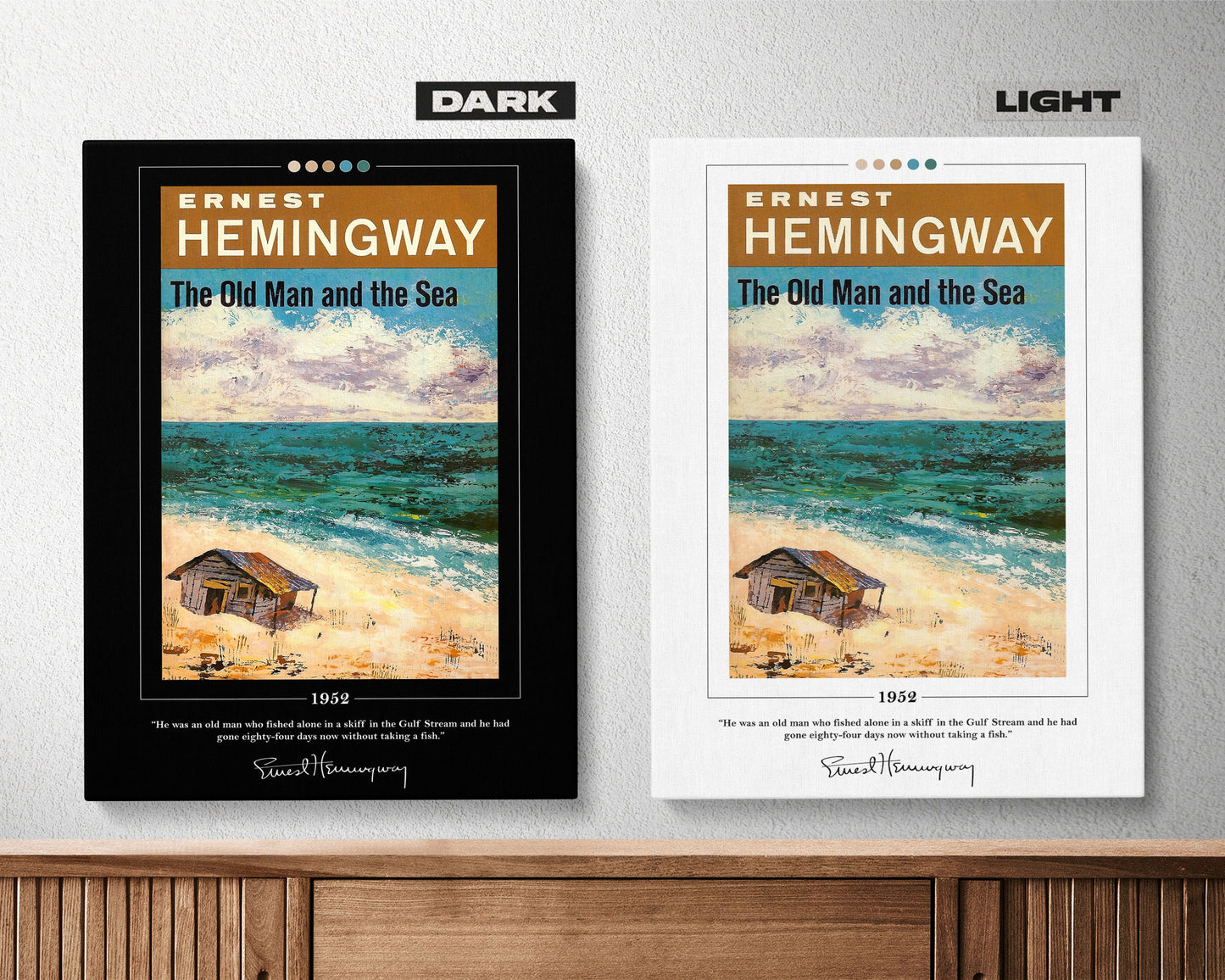The Old Man and the Sea Book Cover Poster | Ernest Hemingway, The Old Man and the Sea Poster, Book Posters, Canvas Print, Book Lover Gift