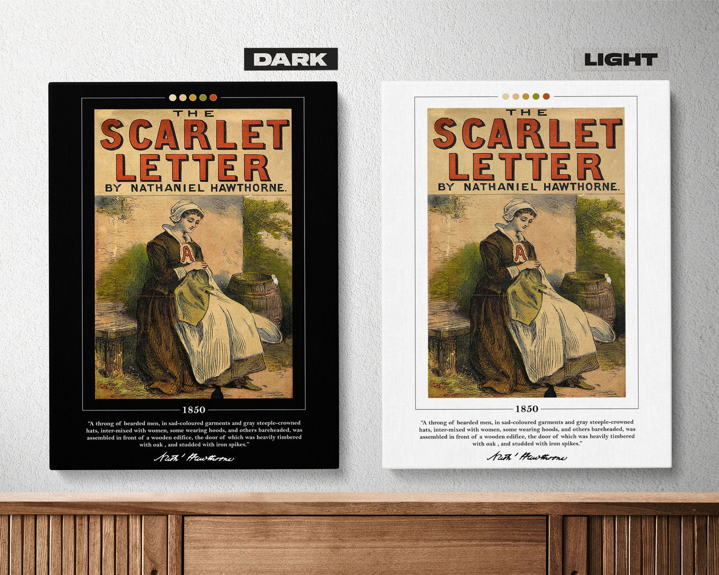 The Scarlet Letter Book Cover Poster | Nathaniel Hawthorne, The Scarlet Letter Poster, Book Posters, Canvas Wall Art, Book Lover Gift