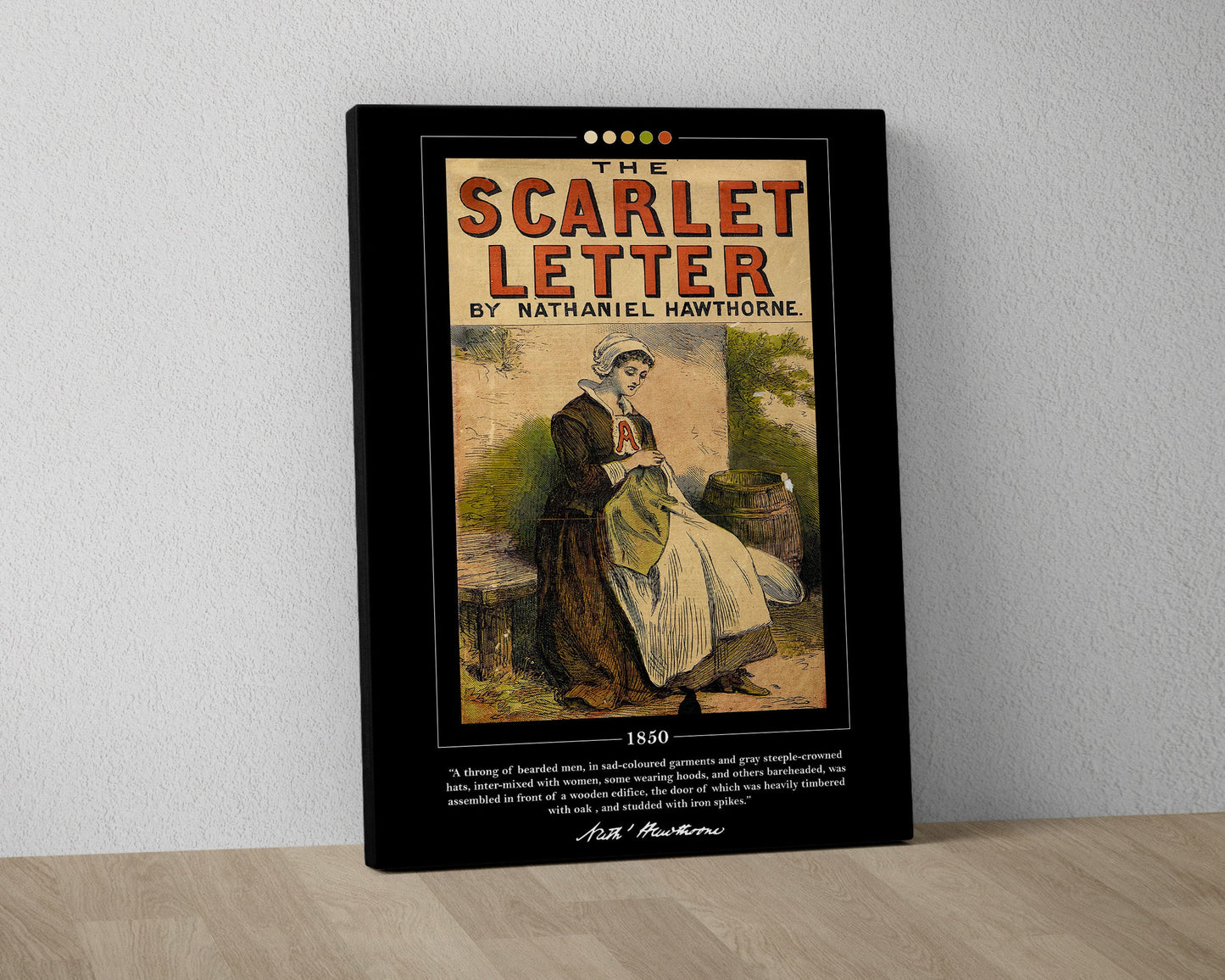 The Scarlet Letter Book Cover Poster | Nathaniel Hawthorne, The Scarlet Letter Poster, Book Posters, Canvas Wall Art, Book Lover Gift