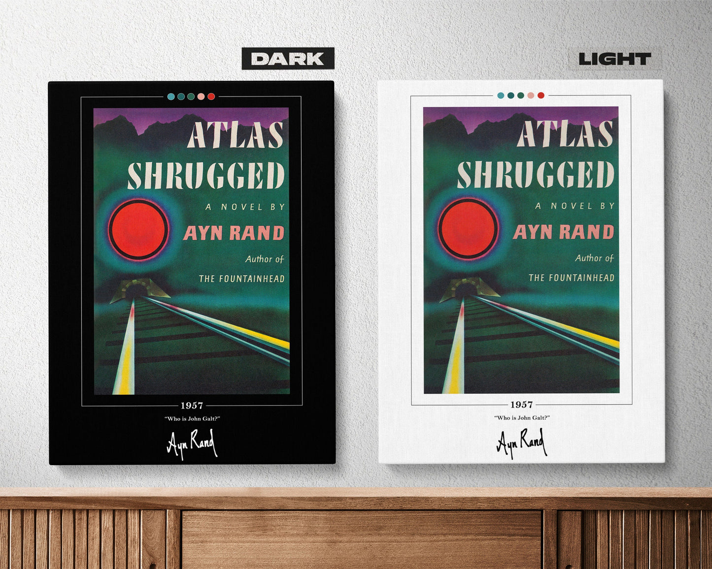 Atlas Shrugged Book Cover Poster | Ayn Rand, Atlas Shrugged Poster, Atlas Shrugged Print, Book Posters, Canvas Wall Art, Book Lover Gift