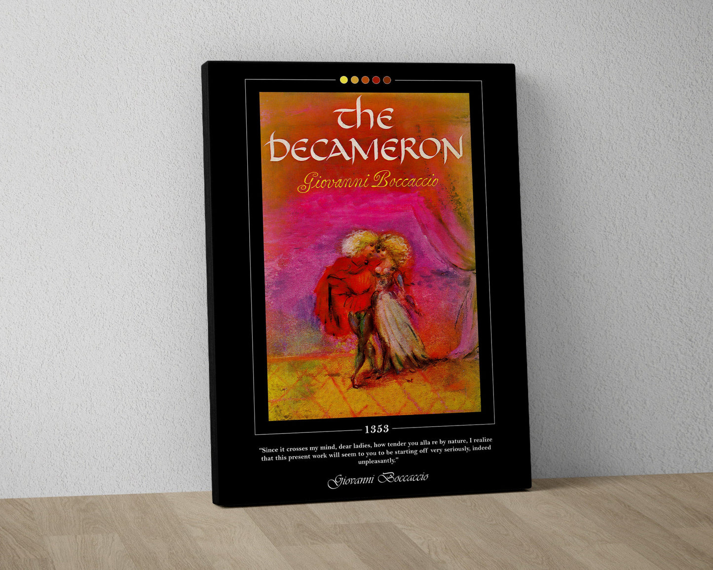 The Decameron Book Cover Poster | Giovanni Boccaccio, The Decameron Poster, The Decameron Print, Book Posters, Book Art, Canvas Wall Art