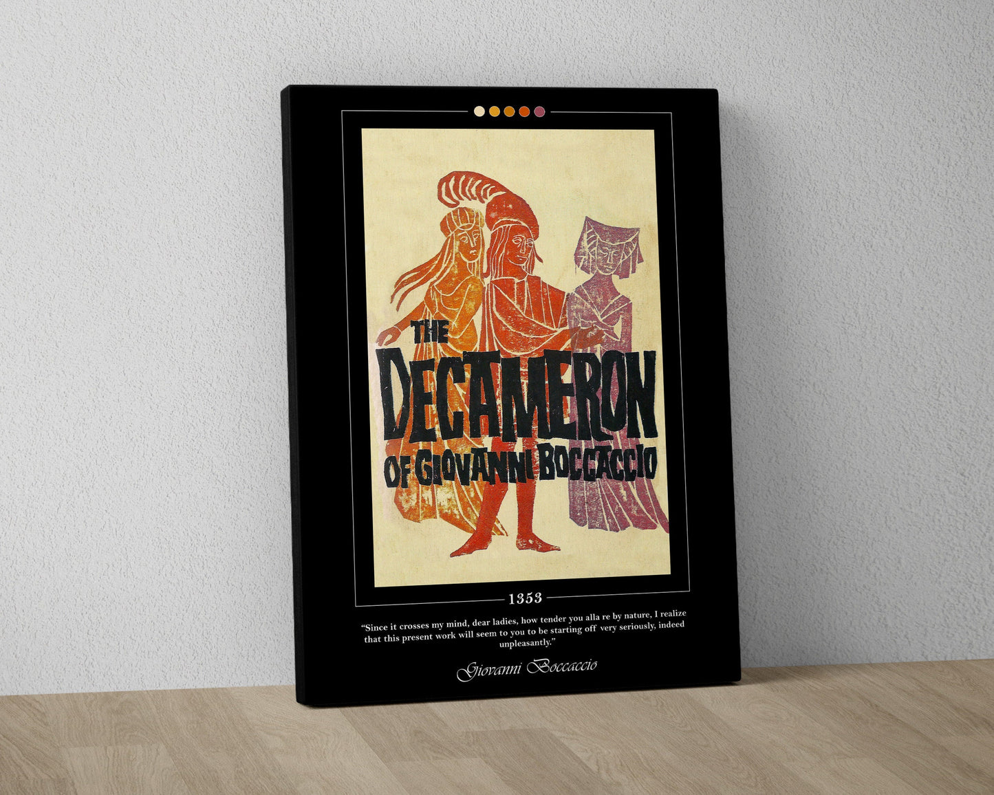The Decameron Book Cover Poster | Giovanni Boccaccio, The Decameron Poster, The Decameron Print, Book Posters, Book Art, Canvas Print