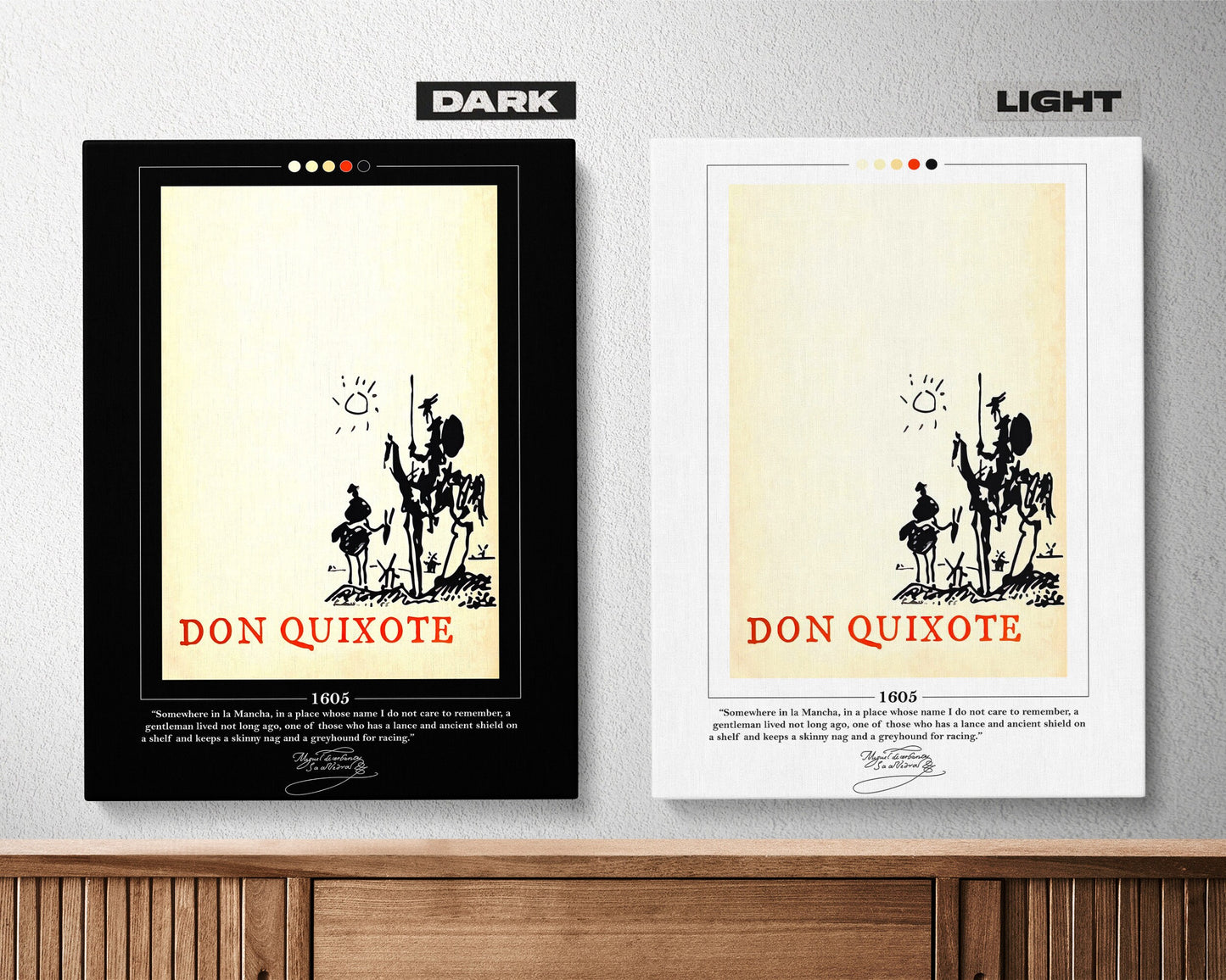 Don Quixote Book Cover Poster | Miguel de Cervantes, Don Quixote Poster, Don Quixote Print, Book Posters, Canvas Wall Art, Book Lover Gift