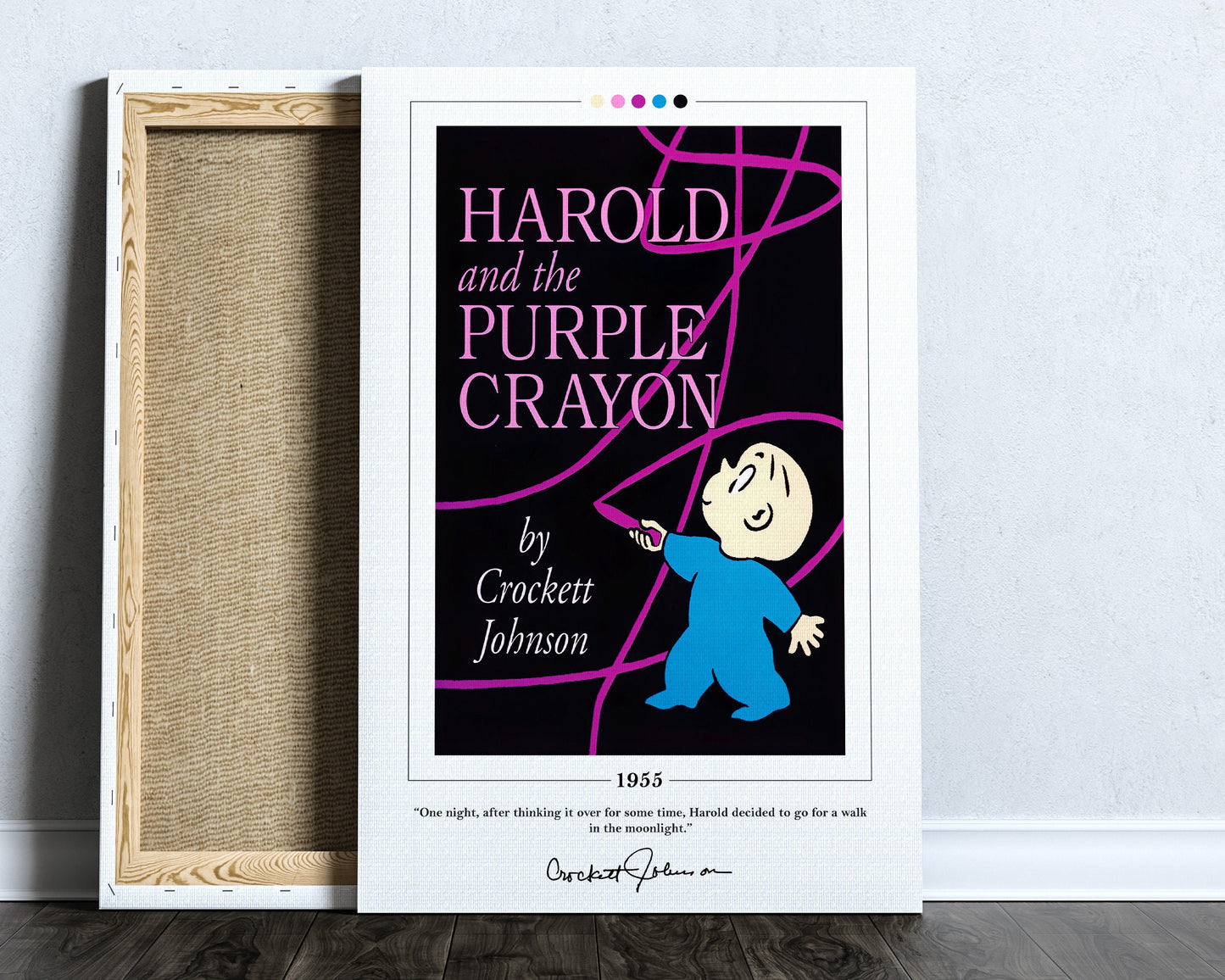 Harold and the Purple Crayon Book Cover Poster | Crockett Johnson, Harold and the Purple Crayon Poster, Book Posters, Book Lover Gift