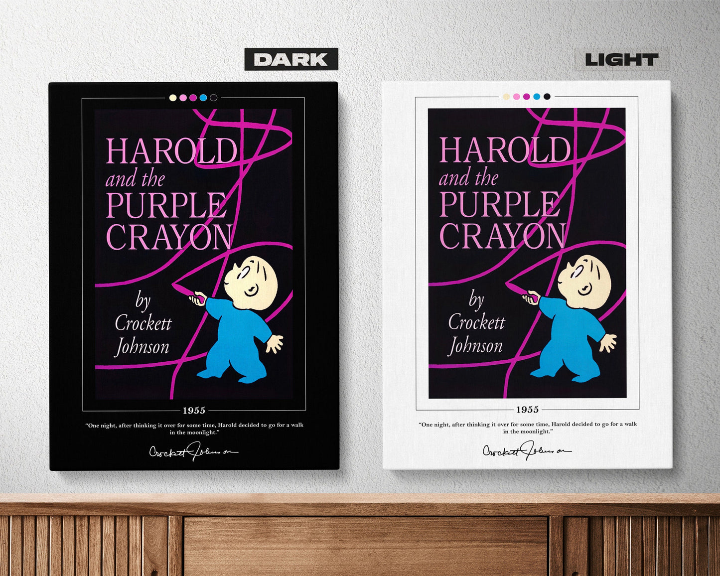 Harold and the Purple Crayon Book Cover Poster | Crockett Johnson, Harold and the Purple Crayon Poster, Book Posters, Book Lover Gift