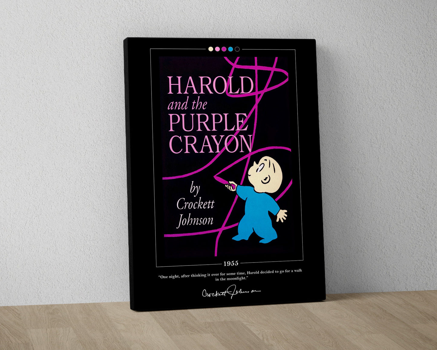 Harold and the Purple Crayon Book Cover Poster | Crockett Johnson, Harold and the Purple Crayon Poster, Book Posters, Book Lover Gift