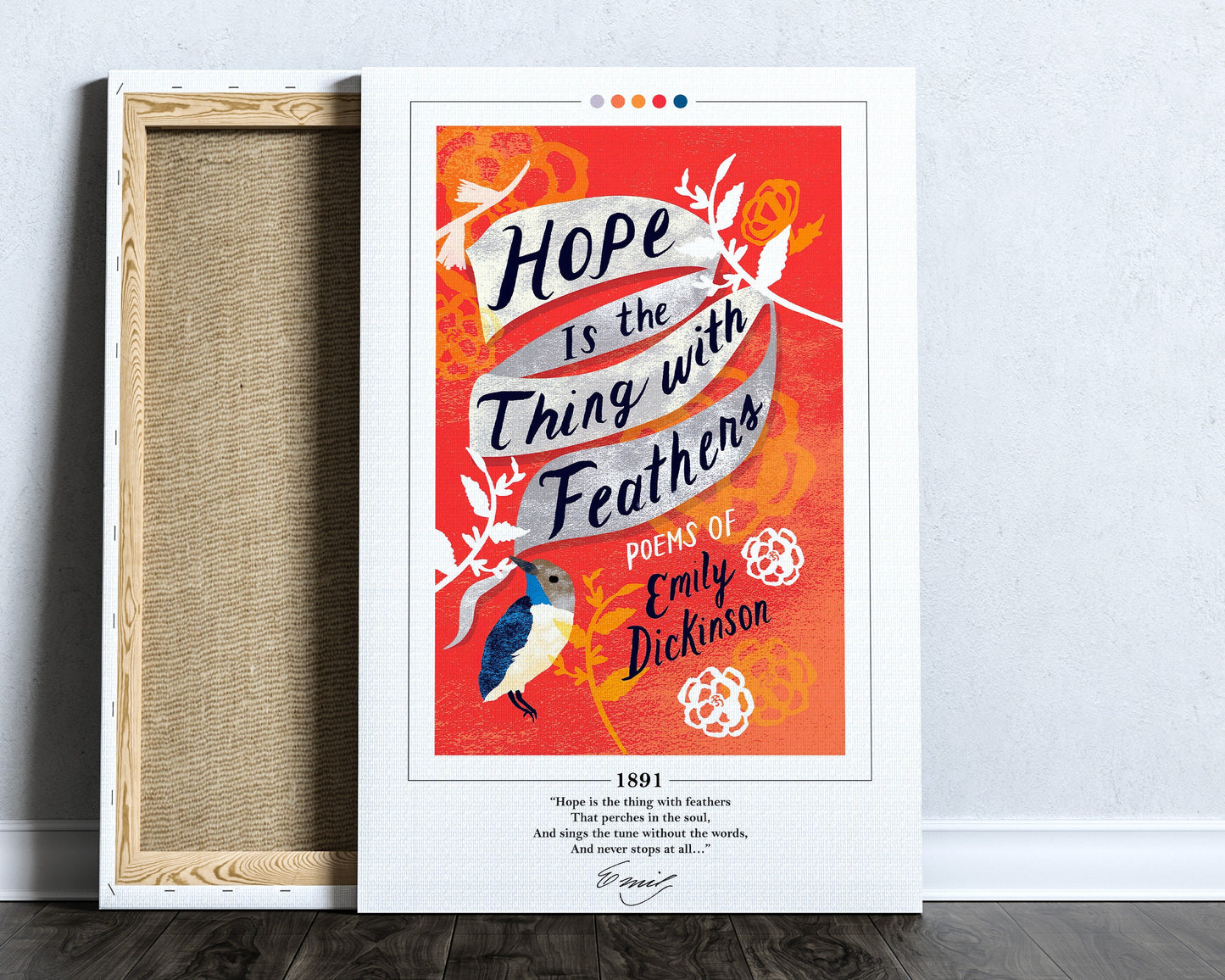 Hope is the Thing with Feathers Book Cover Poster | Emily Dickinson, Hope is the Thing with Feathers Poster, Book Posters, Book Lover Gift