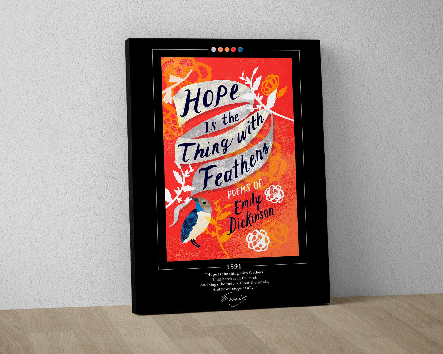 Hope is the Thing with Feathers Book Cover Poster | Emily Dickinson, Hope is the Thing with Feathers Poster, Book Posters, Book Lover Gift
