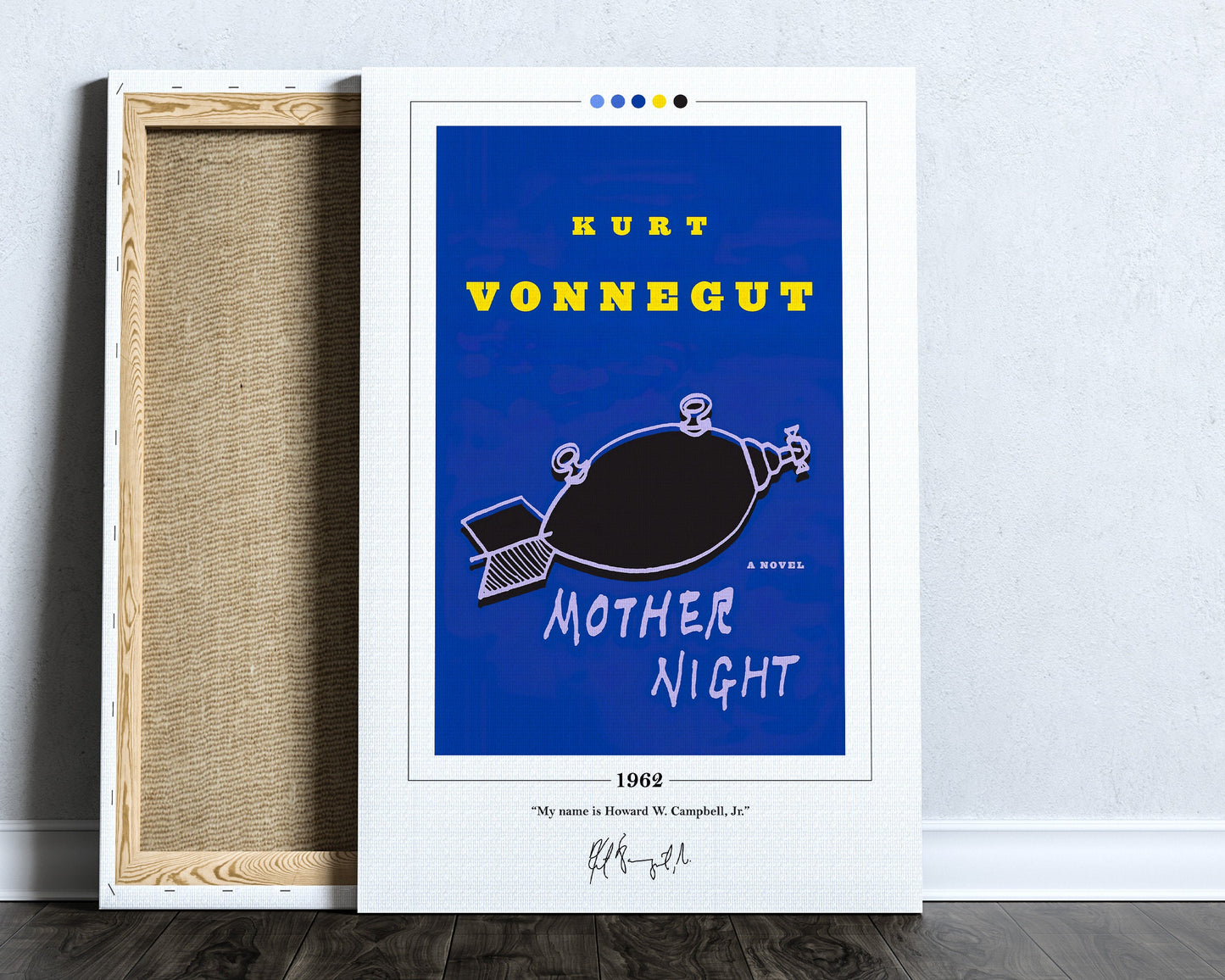 Mother Night Book Cover Poster | Kurt Vonnegut, Mother Night Poster, Mother Night Print, Book Posters, Canvas Wall Art, Book Lover Gift