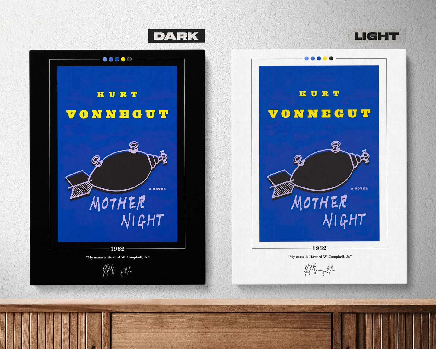 Mother Night Book Cover Poster | Kurt Vonnegut, Mother Night Poster, Mother Night Print, Book Posters, Canvas Wall Art, Book Lover Gift