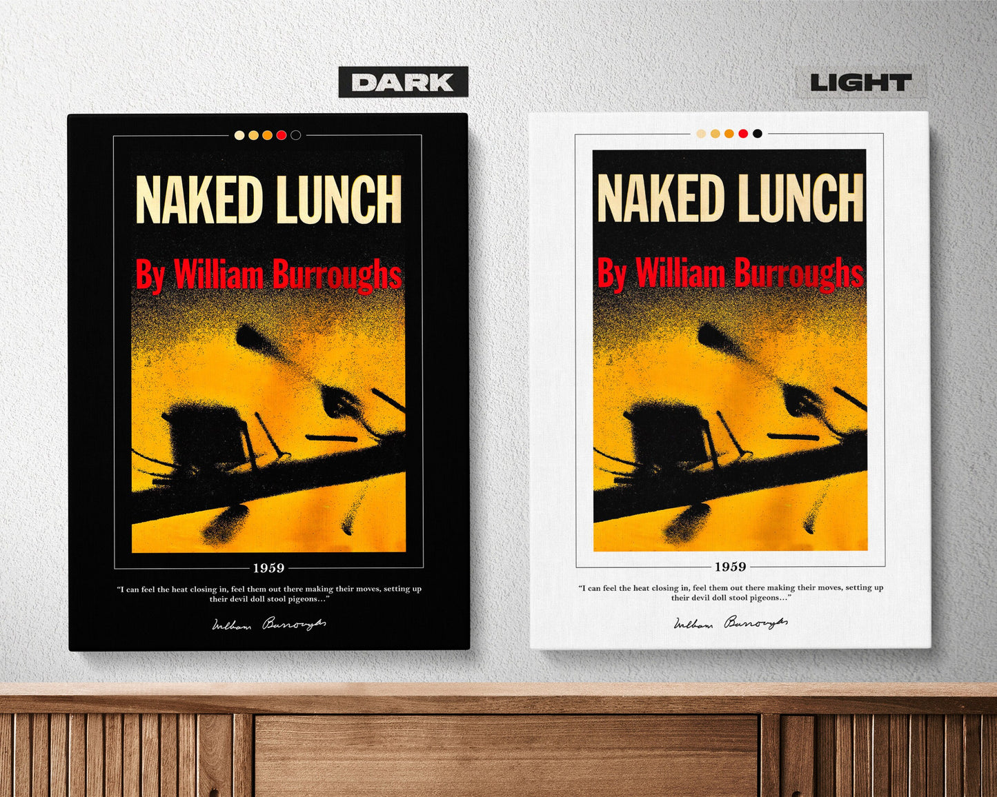 Naked Lunch Book Cover Poster | William S. Burroughs, Naked Lunch Poster, Naked Lunch Print, Book Posters, Canvas Wall Art, Book Lover Gift