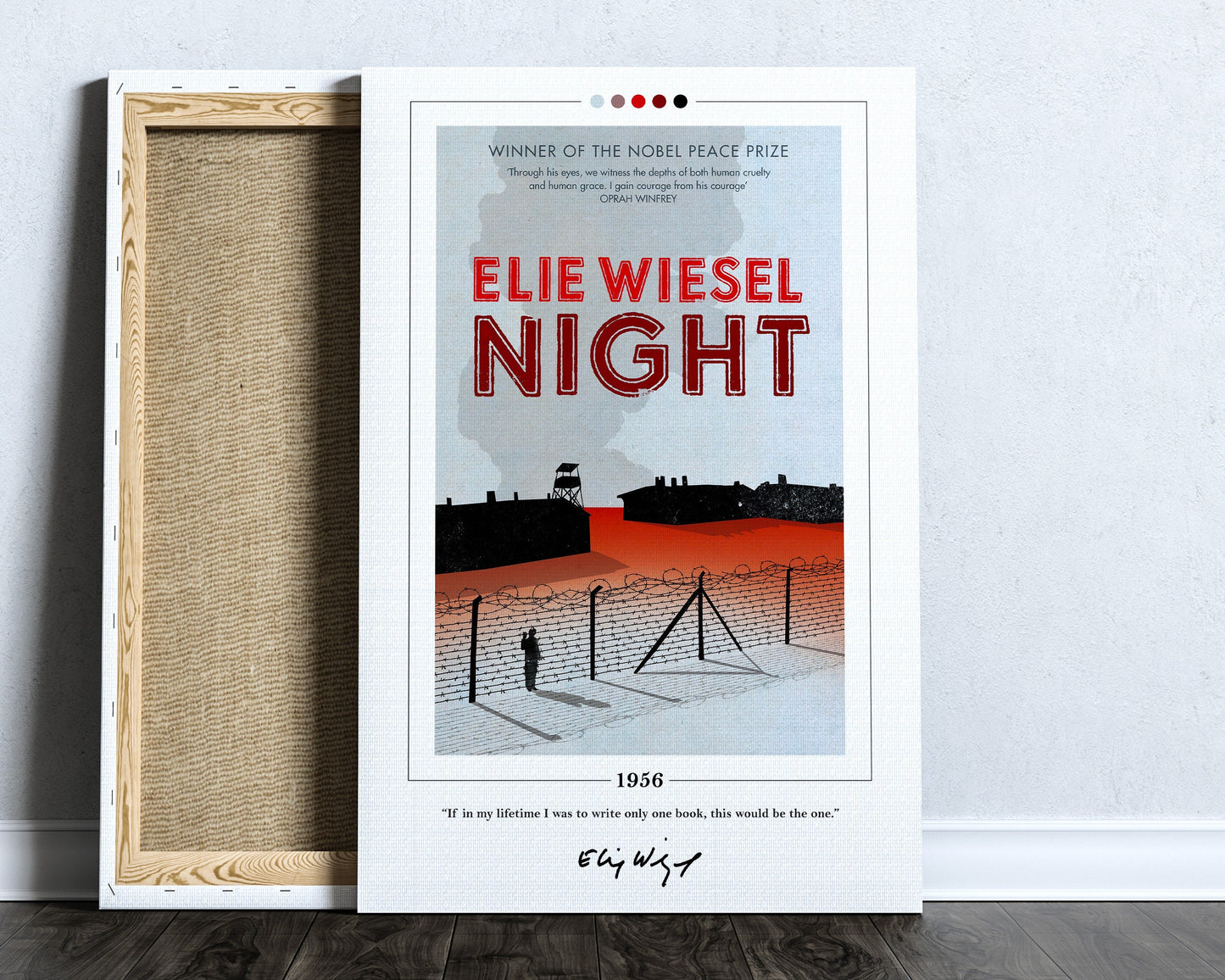 Night Book Cover Poster | Elie Wiesel, Night Poster, Night Print, Book Posters, Book Art, Canvas Wall Art, Book Art, Book Lover Gift