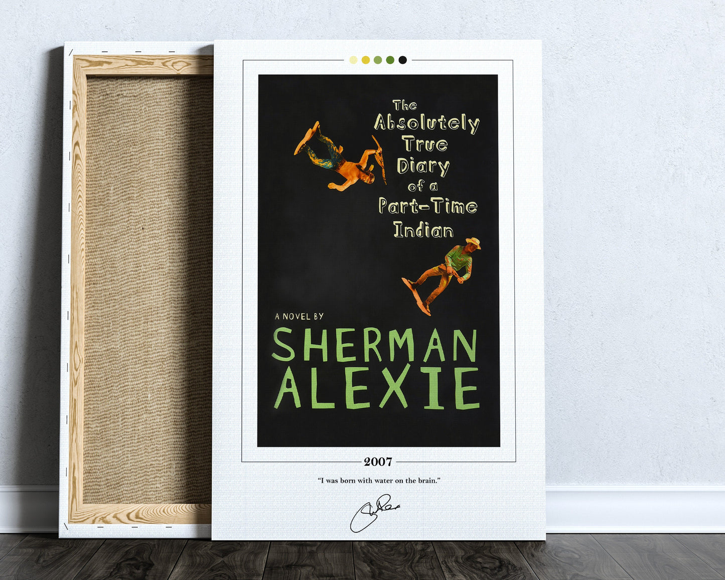The Absolutely True Diary of a Part Time Indian Book Cover Poster | Sherman Alexie, Book Posters, Canvas Wall Art, Book Art, Book Lover Gift