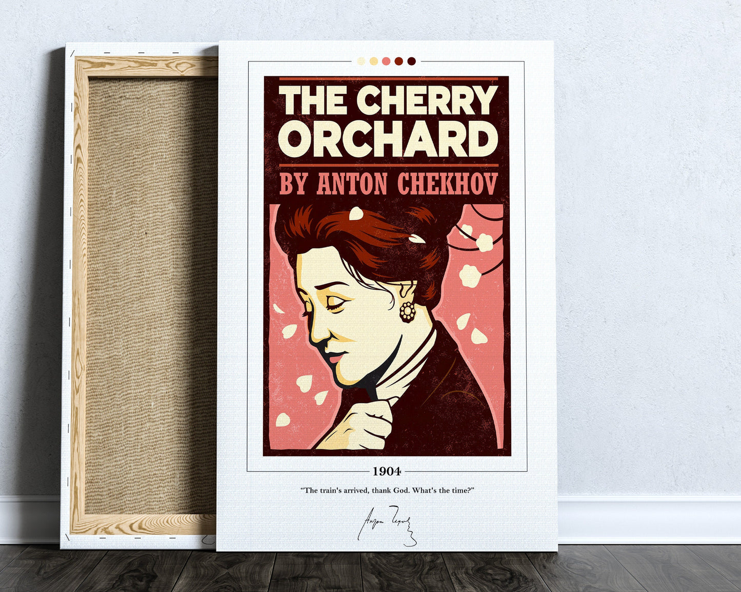 The Cherry Orchard Book Cover Poster | Anton Chekhov, Cherry Orchard Poster, Cherry Orchard Print, Book Posters, Book Art, Book Lover Gift