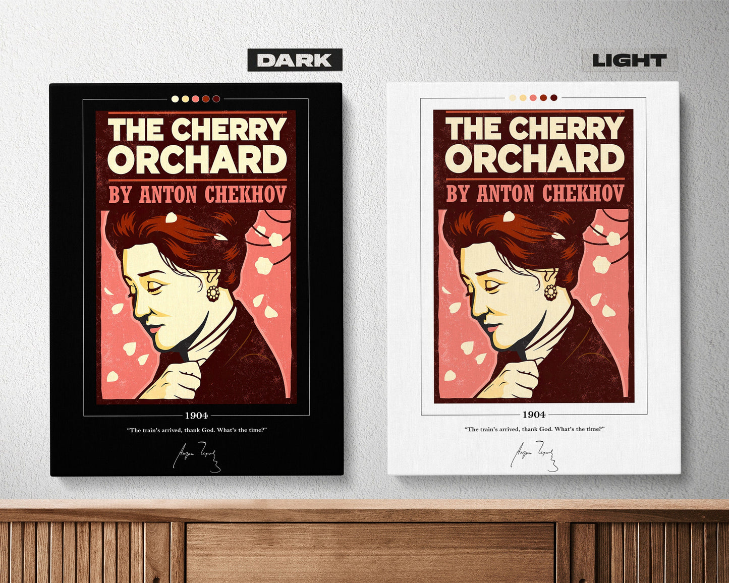 The Cherry Orchard Book Cover Poster | Anton Chekhov, Cherry Orchard Poster, Cherry Orchard Print, Book Posters, Book Art, Book Lover Gift