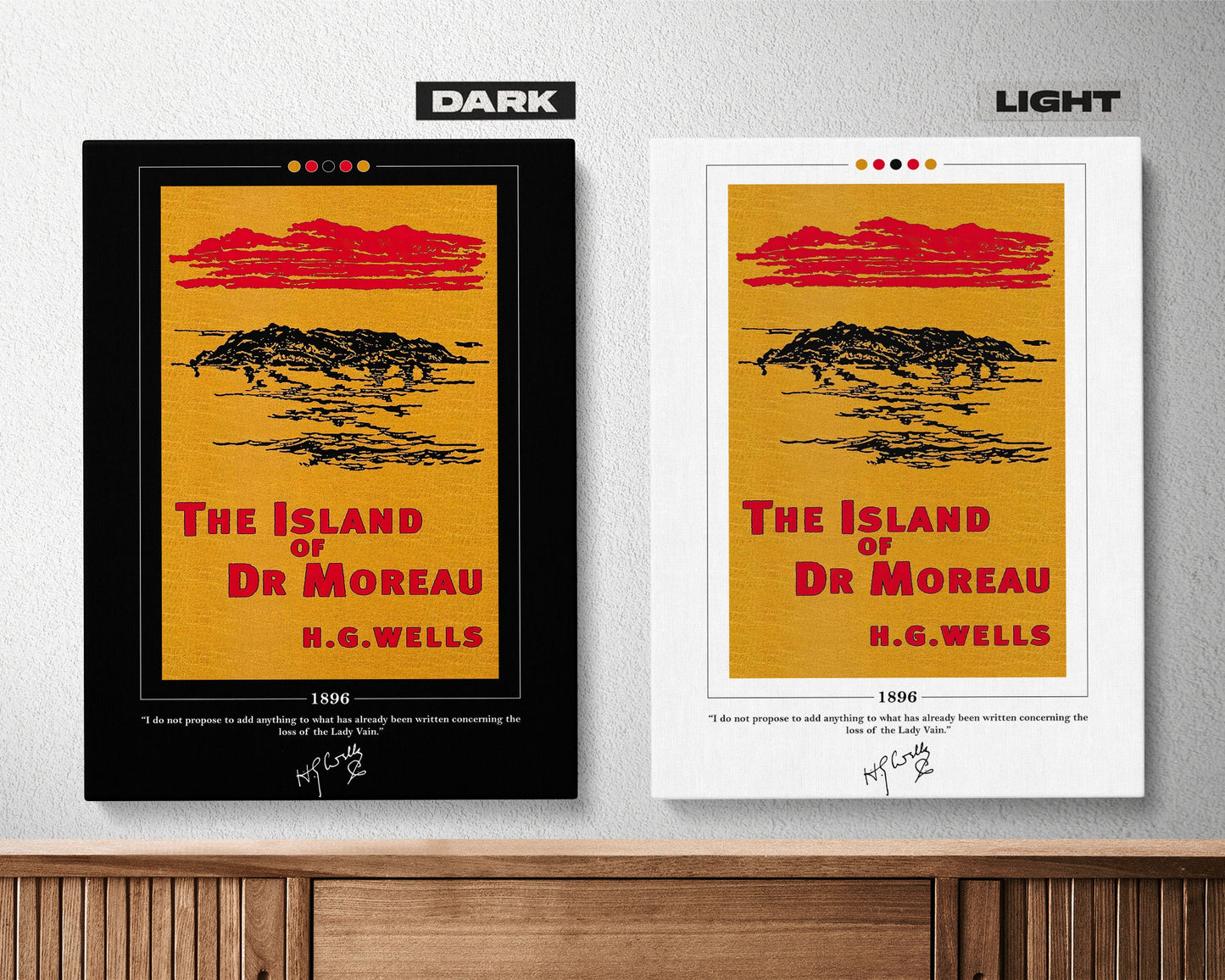 The Island of Dr Moreau Book Cover Poster | H. G. Wells, The Island of Dr Moreau Poster, Book Posters, Book Art, Book Lover Gift