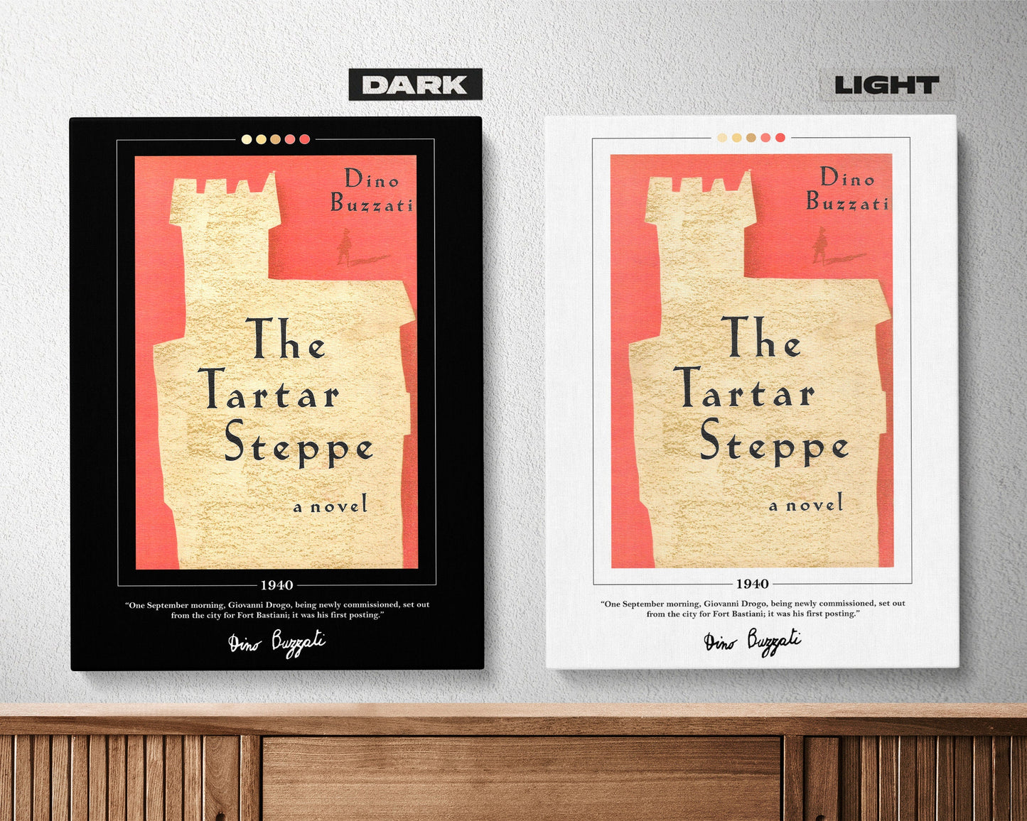 The Tartar Steppe Book Cover Poster | Dino Buzzati, The Tartar Steppe Poster, Tartar Steppe Print, Book Posters, Book Art, Book Lover Gift